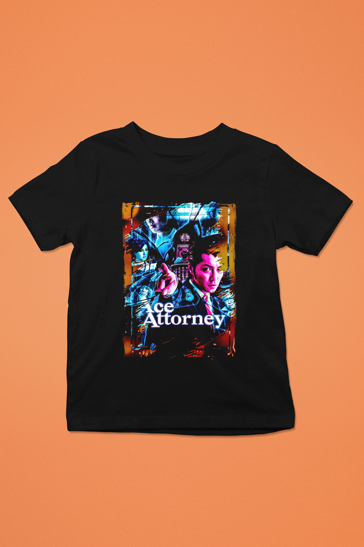 Ace Attorney Siyah Unisex Çocuk Tişört