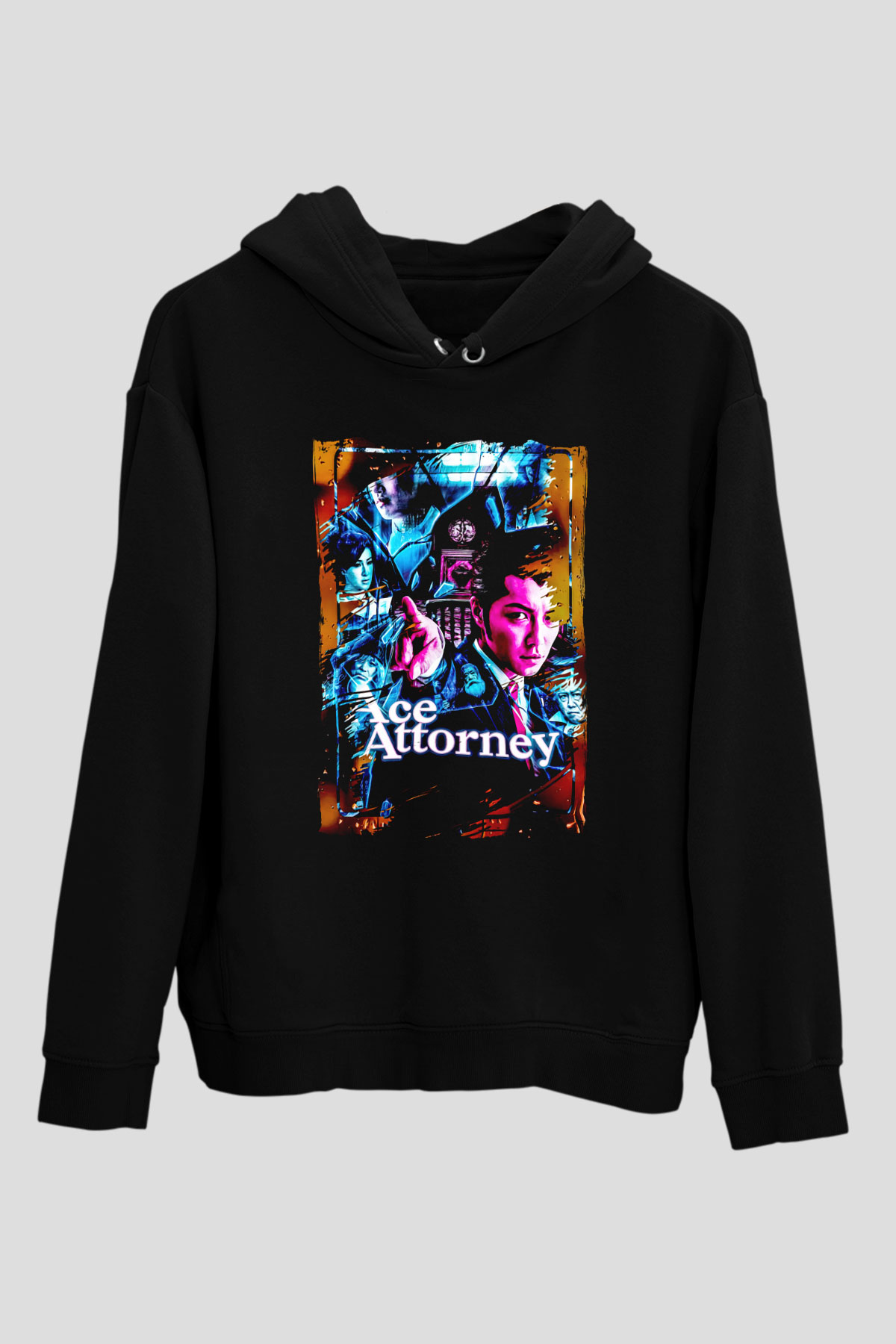 Ace Attorney Siyah Unisex Hoodie