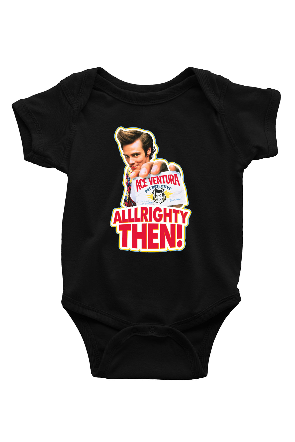 Ace Ventura Baskılı Siyah Bebek Body - Zıbın