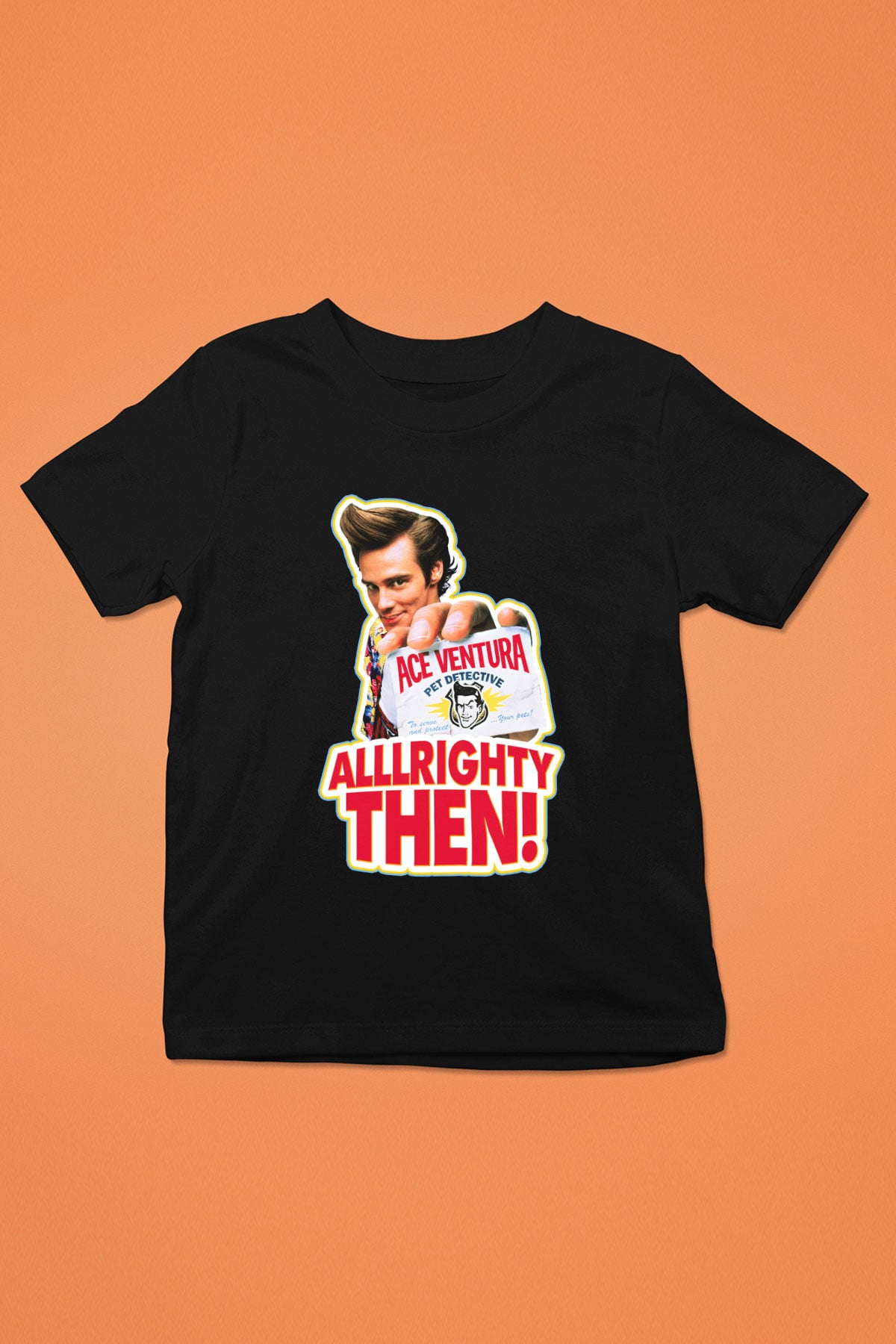 Ace Ventura Baskılı Siyah Unisex Çocuk Tişört