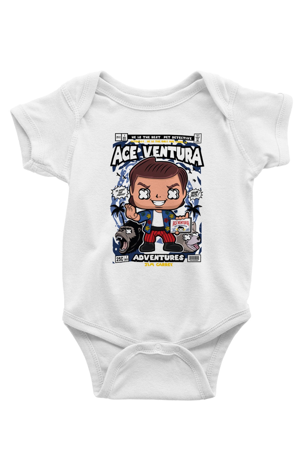 Ace Ventura Baskılı Unisex Beyaz Bebek Body - Zıbın