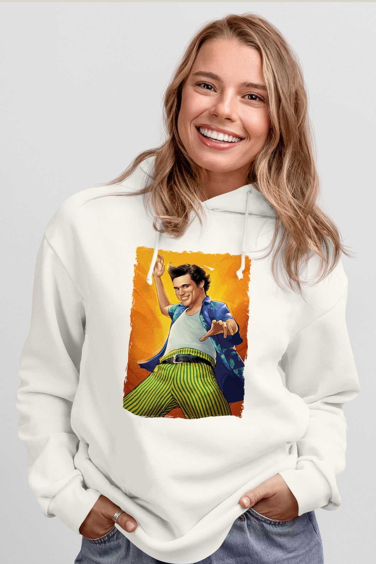Ace Ventura Beyaz Unisex Hoodie