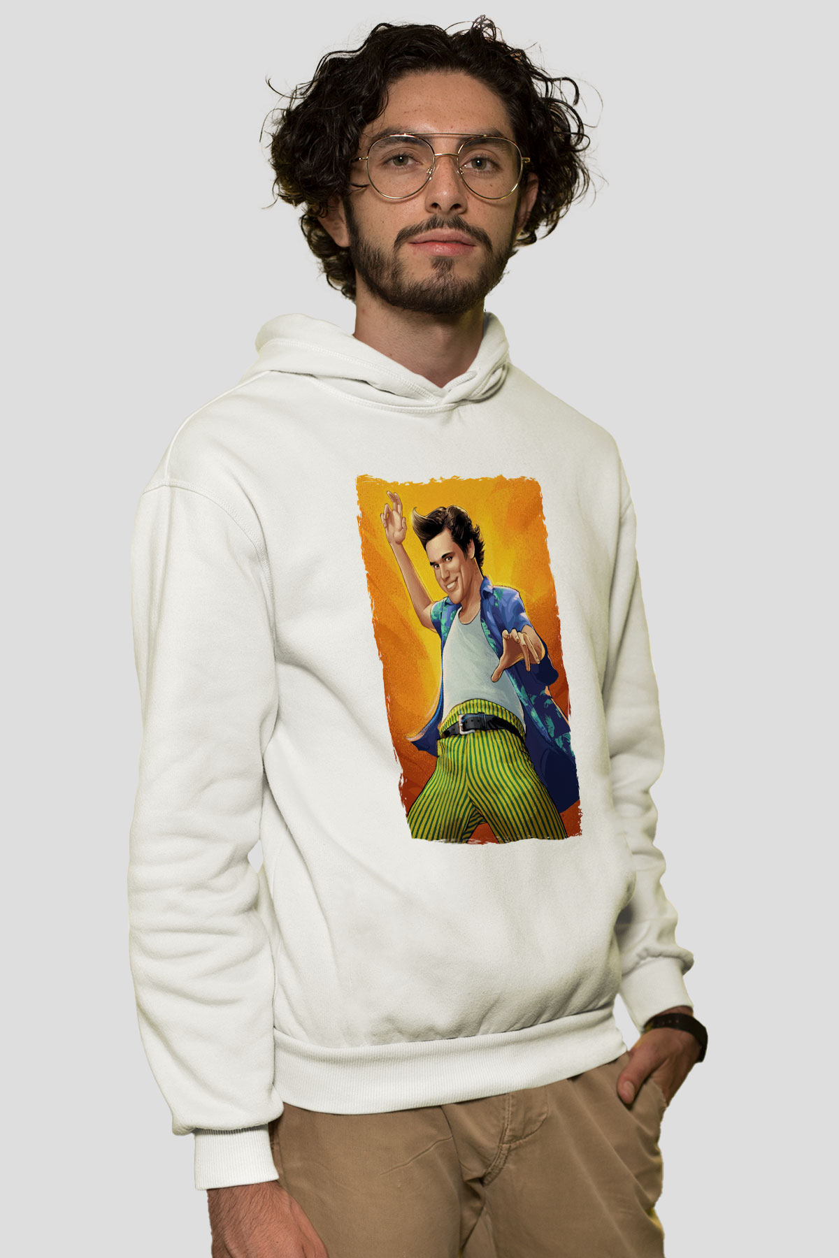 Ace Ventura Beyaz Unisex Hoodie