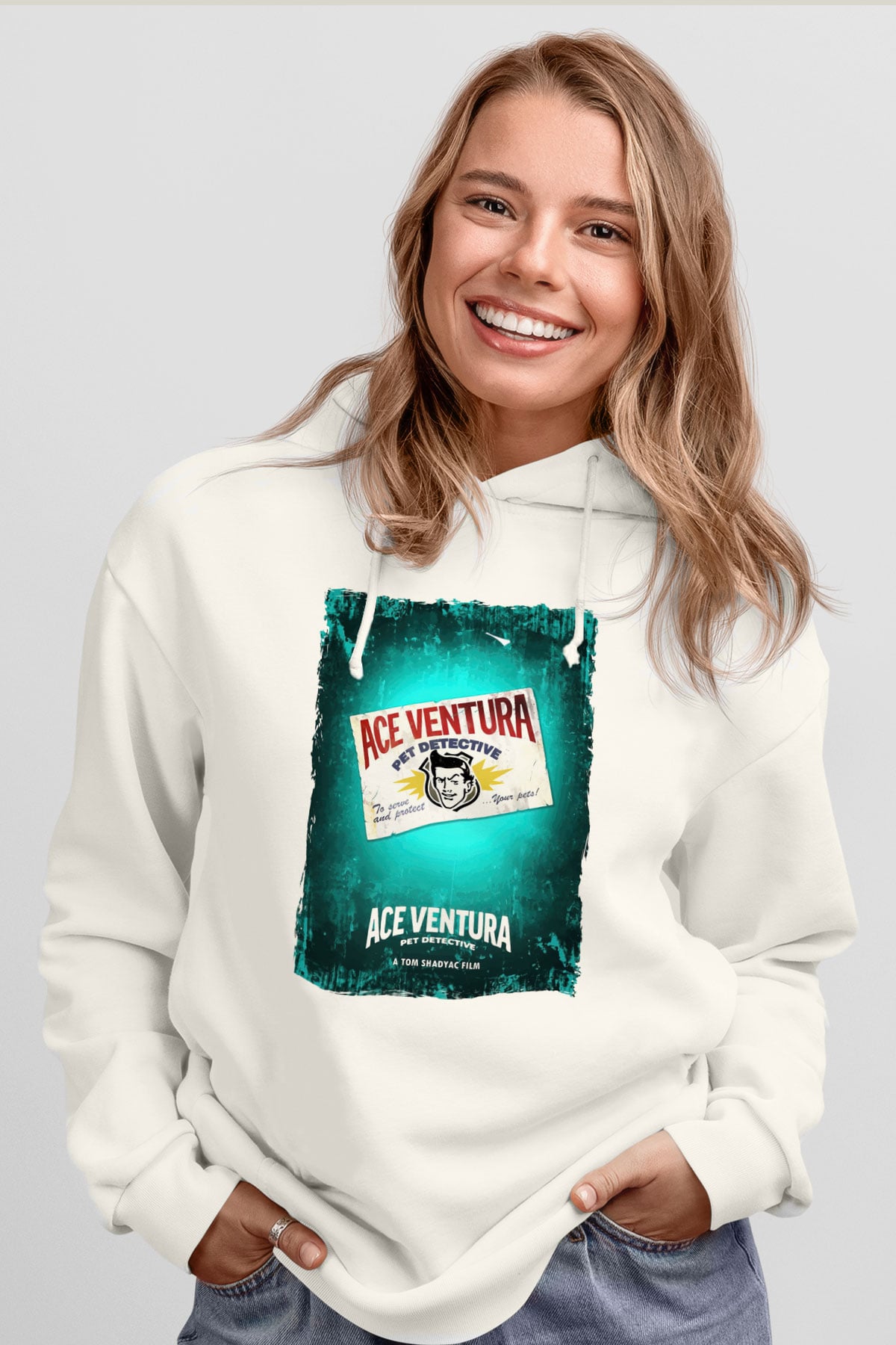 Ace Ventura Beyaz Unisex Hoodie