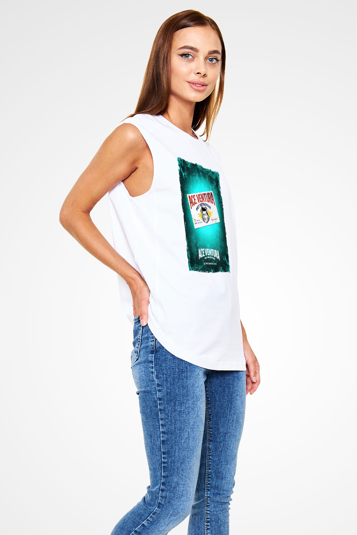 Ace Ventura Beyaz Unisex  Kolsuz Tişört