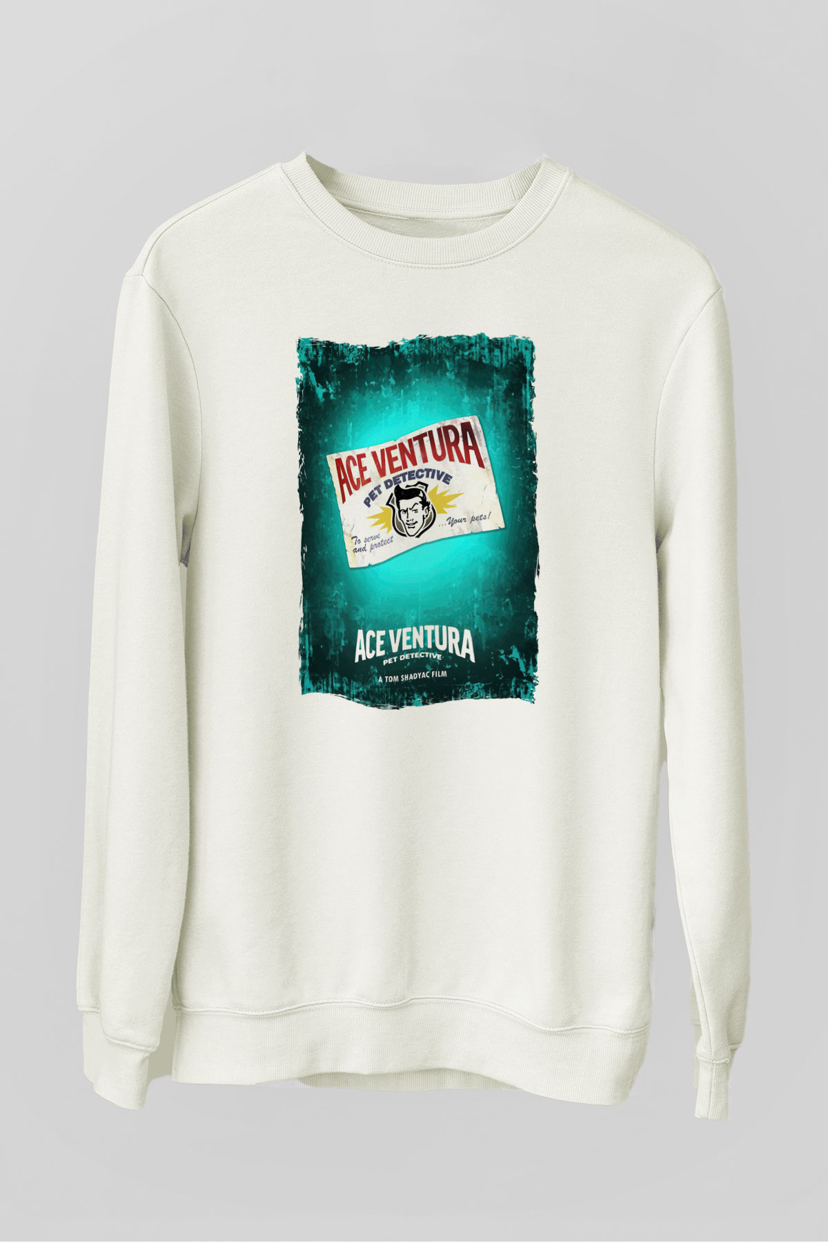 Ace Ventura Beyaz Unisex  Sweatshirt