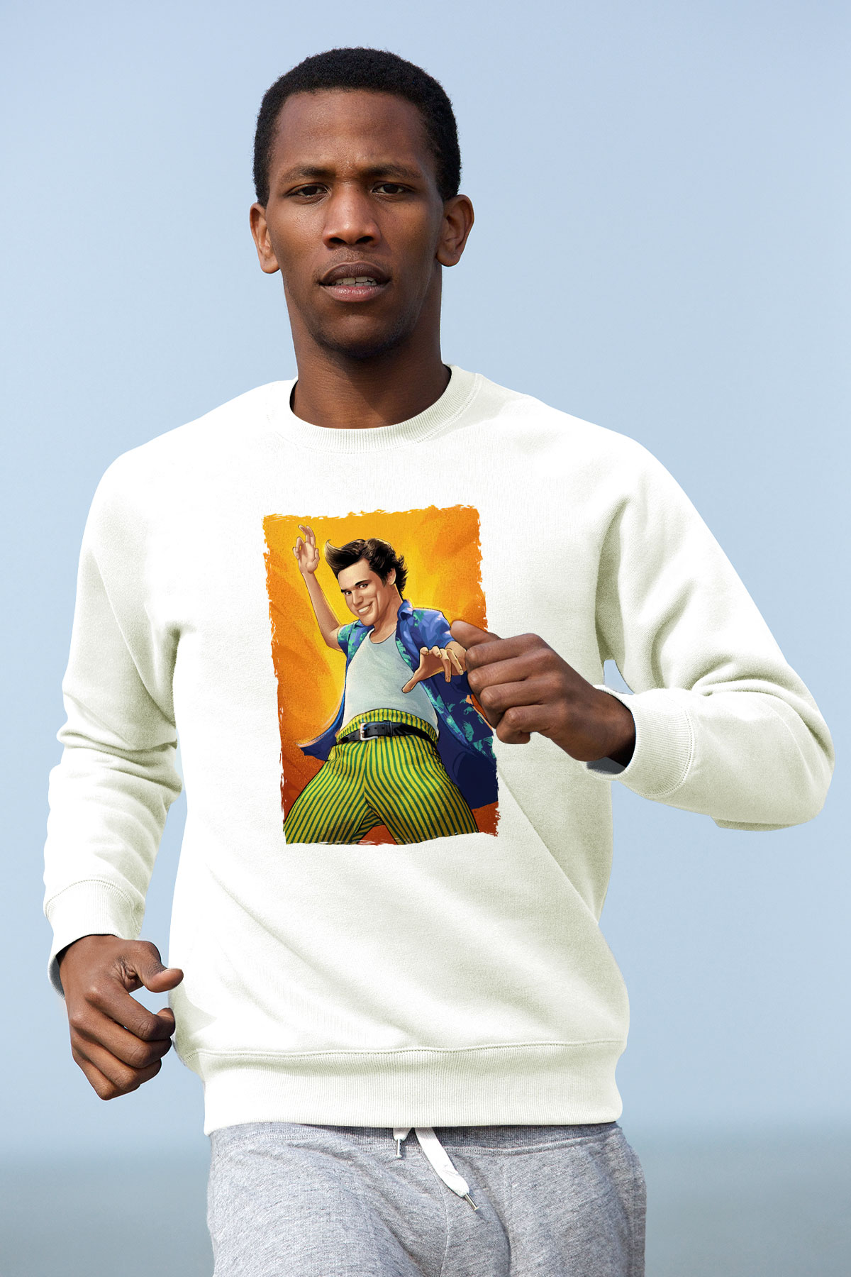 Ace Ventura Beyaz Unisex  Sweatshirt
