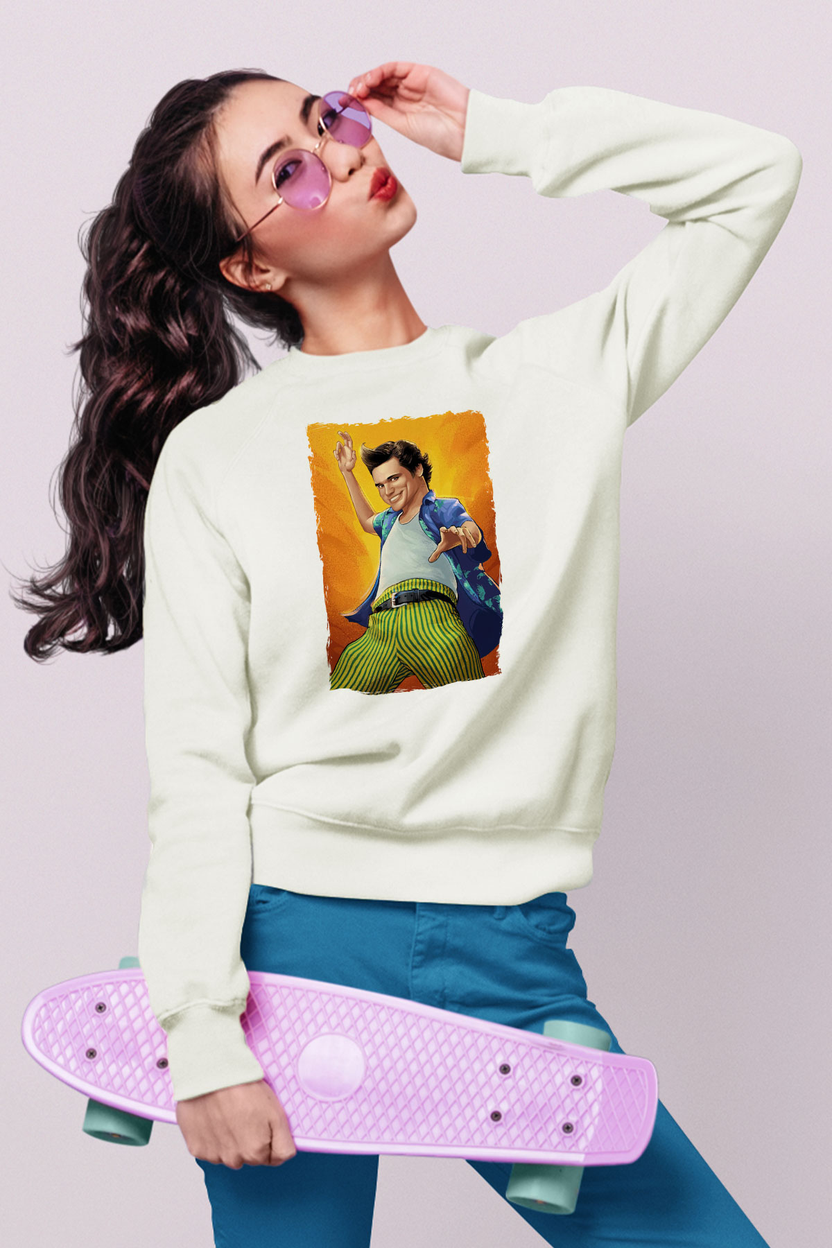 Ace Ventura Beyaz Unisex  Sweatshirt