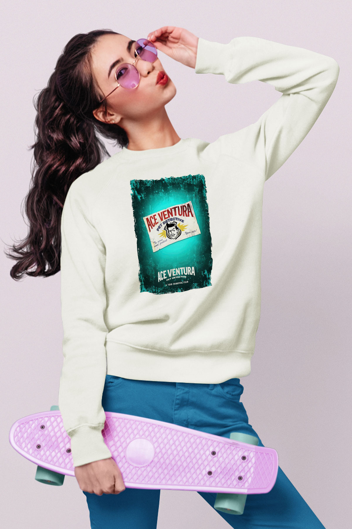 Ace Ventura Beyaz Unisex  Sweatshirt