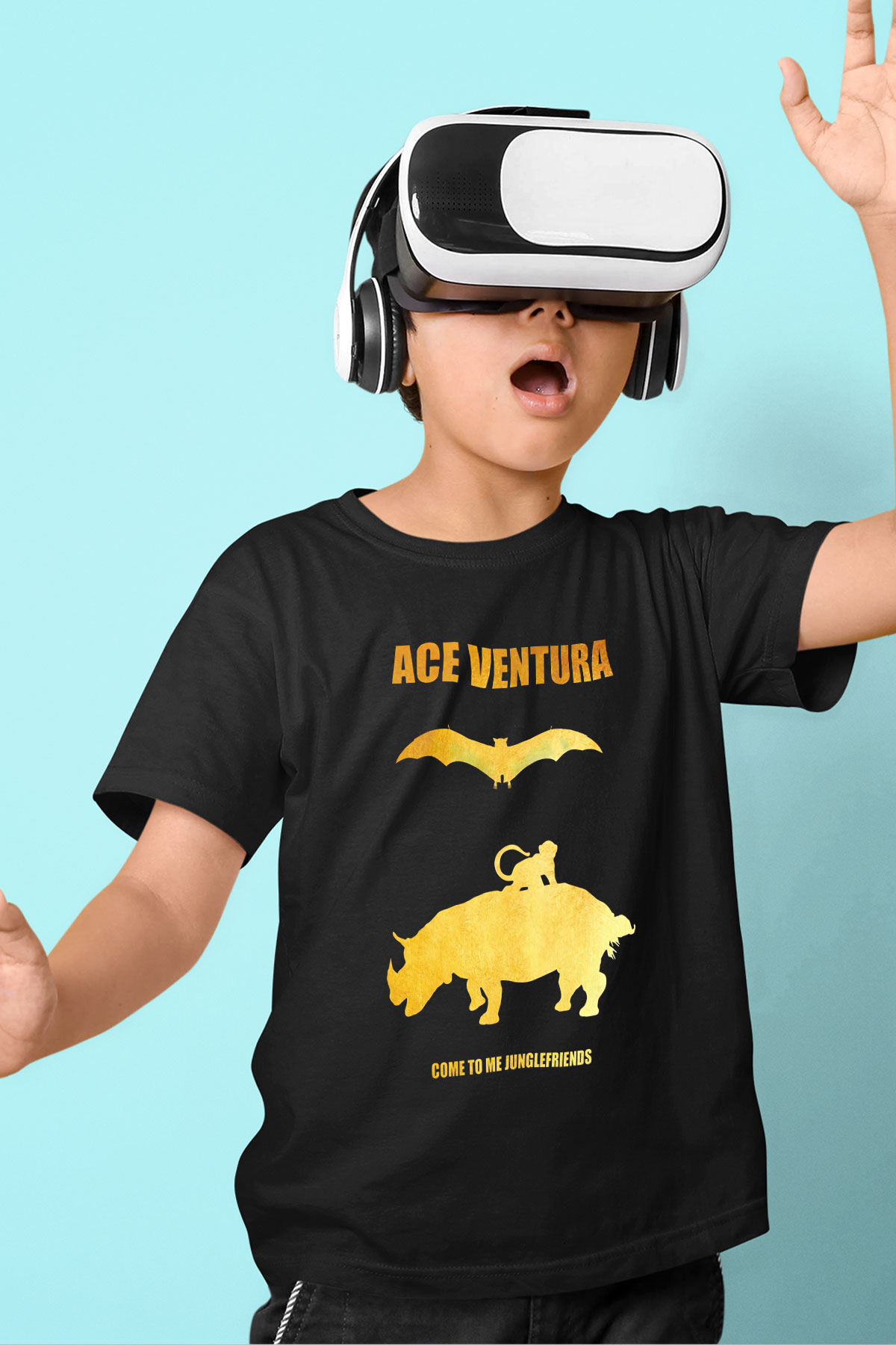 Ace Ventura Siyah Unisex  Çocuk Tişört