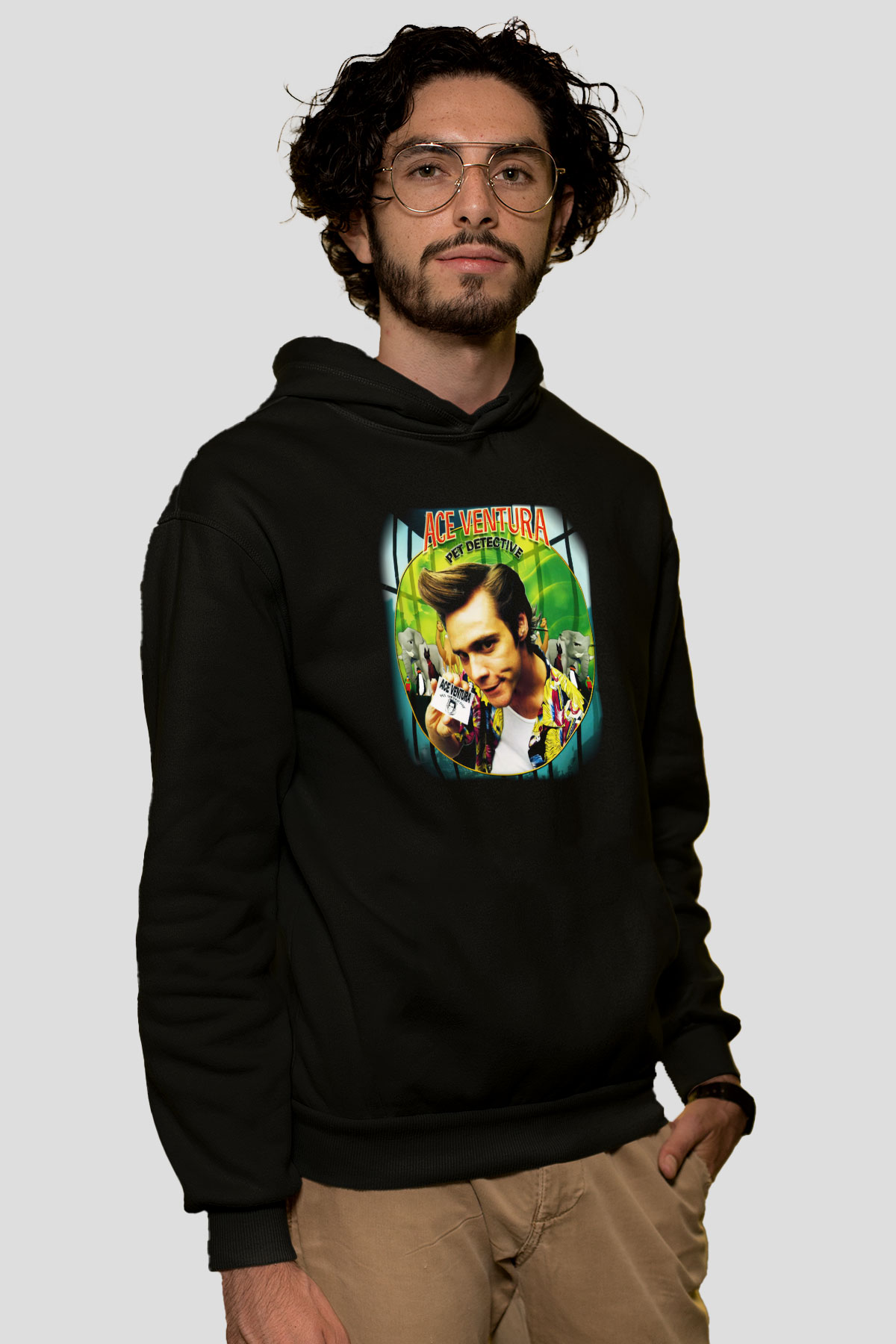 Ace Ventura Siyah Unisex Kapüşonlu Sweatshirt