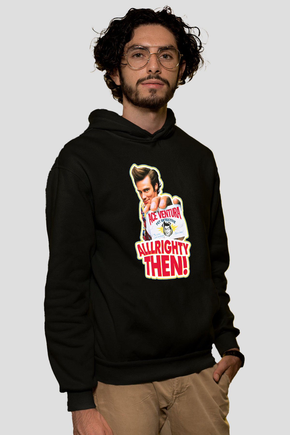 Ace Ventura Siyah Unisex Kapüşonlu Sweatshirt