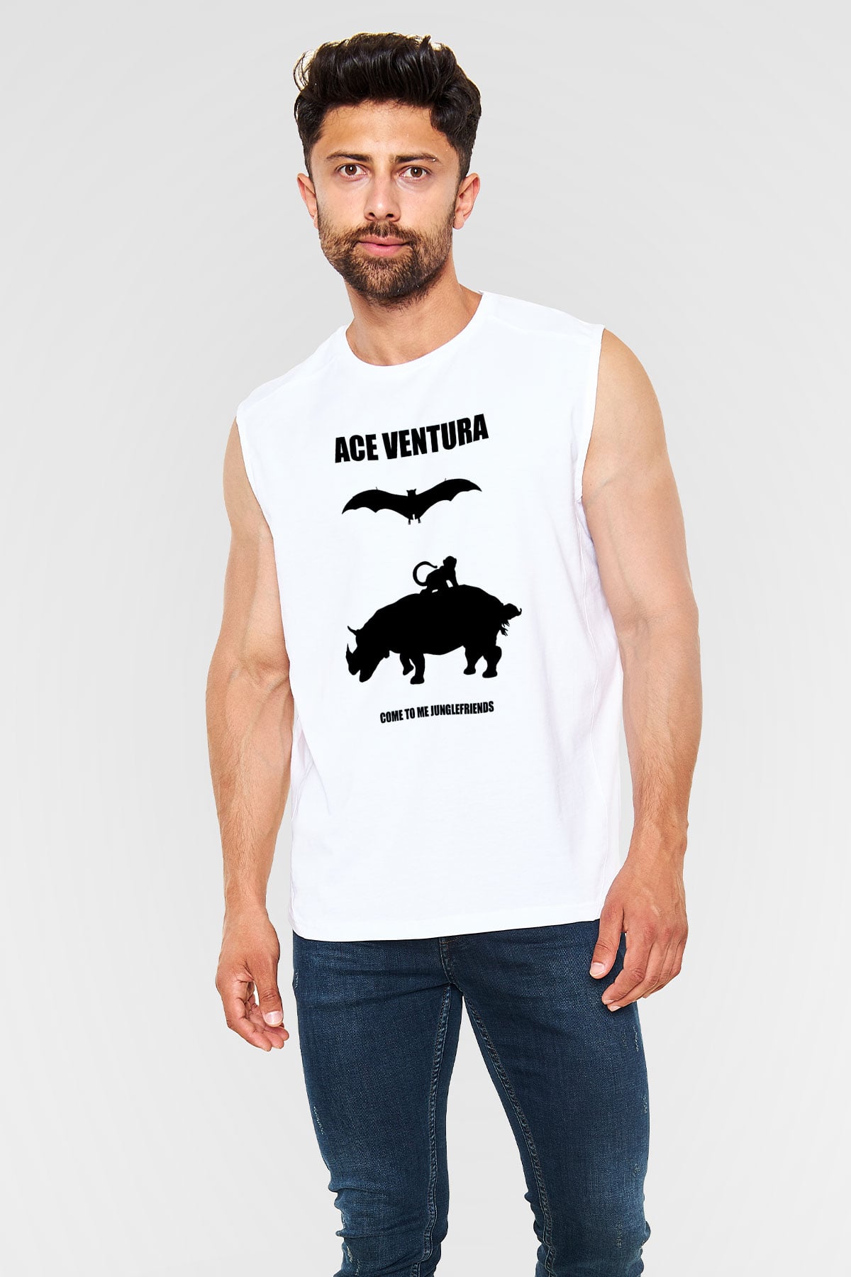 Ace Ventura Siyah Unisex  Kolsuz Tişört