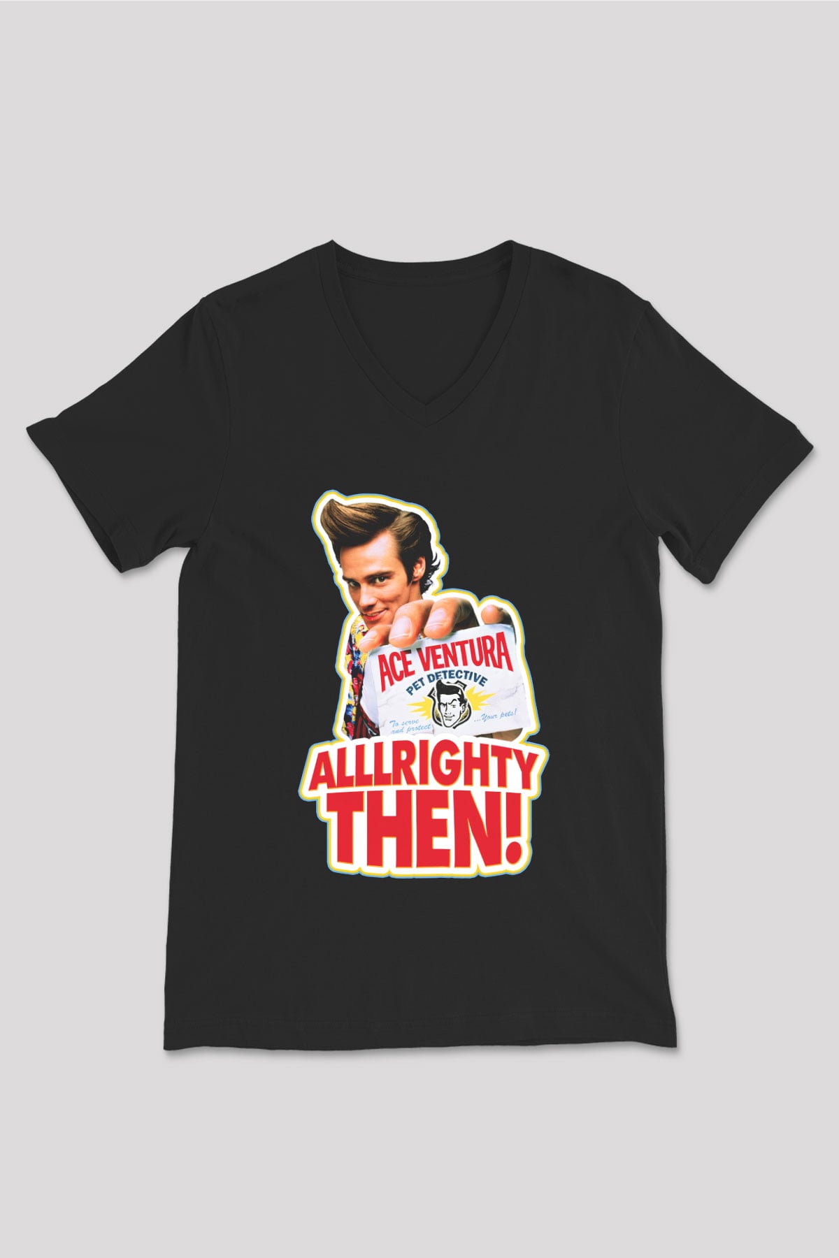 Ace Ventura Siyah Unisex V Yaka Tişört