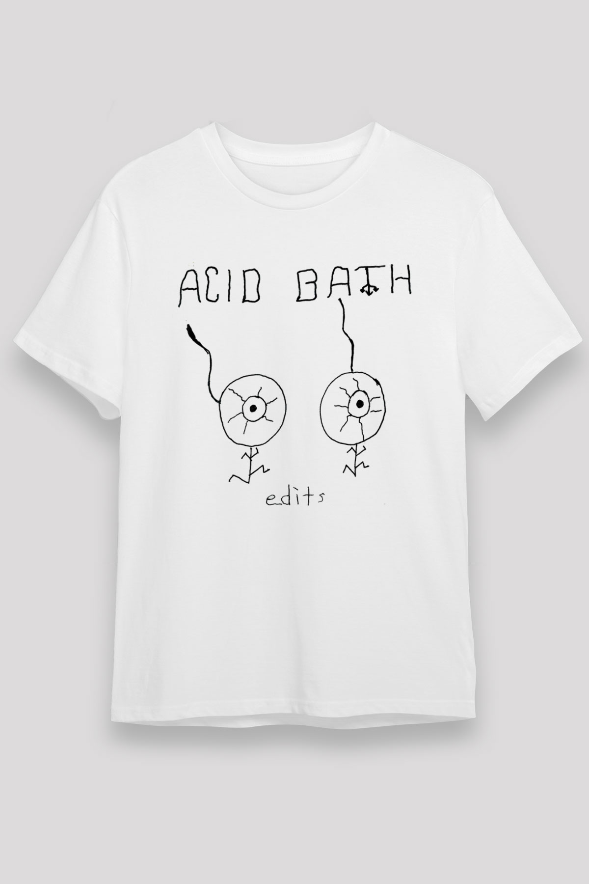 Acid Bath Baskılı Unisex Beyaz Tişört - Tshirt