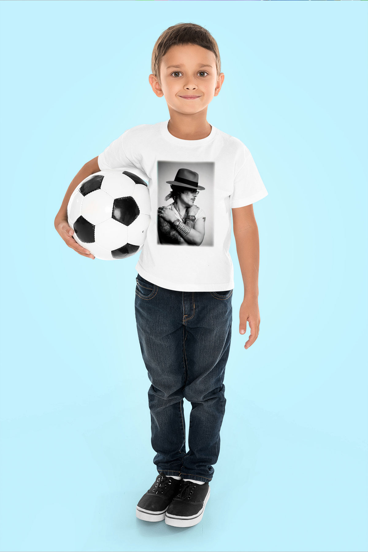 Adam Ant Baskılı Beyaz Unisex Çocuk Tişört