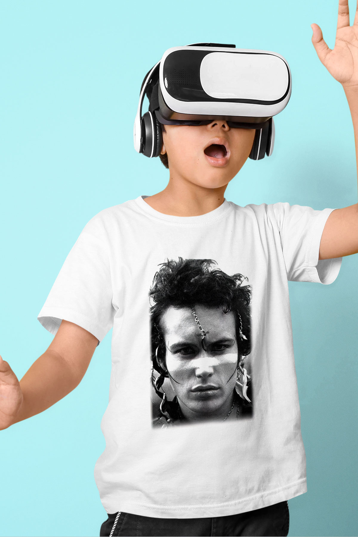 Adam Ant Baskılı Beyaz Unisex Çocuk Tişört