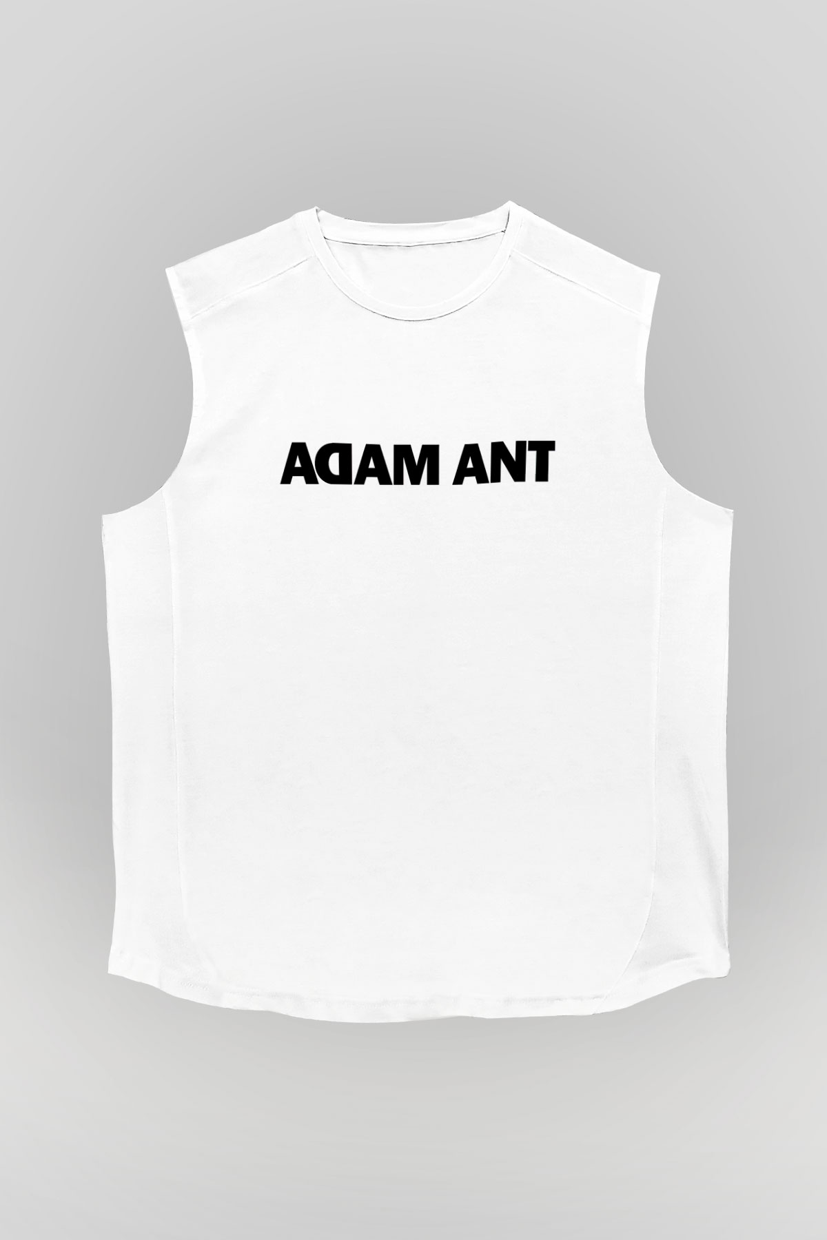 Adam Ant Baskılı Unisex Beyaz Kolsuz Tişört