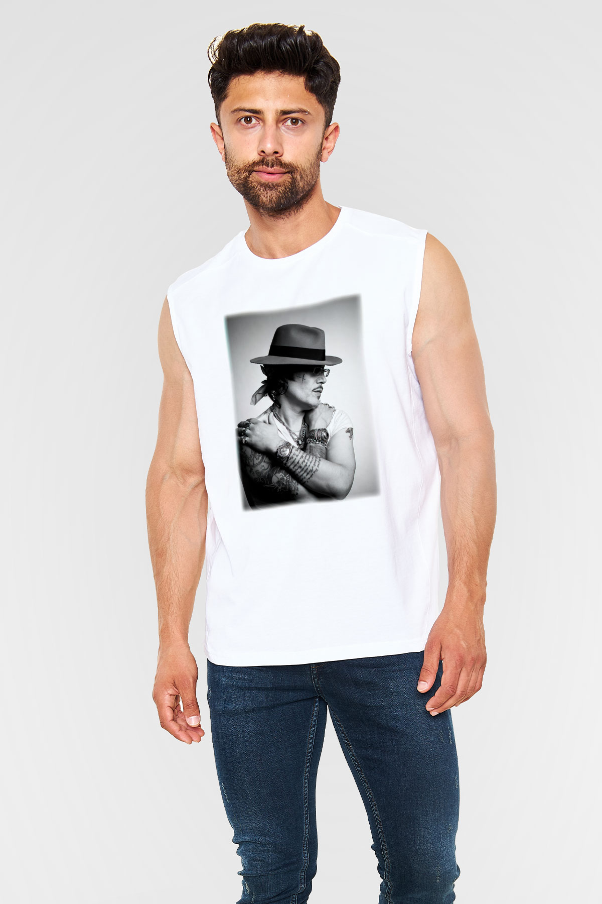 Adam Ant Beyaz Unisex Kolsuz Tişört