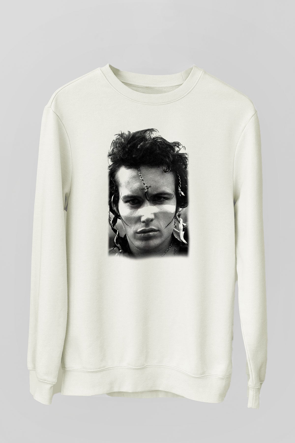 Adam Ant Beyaz Unisex Sweatshirt