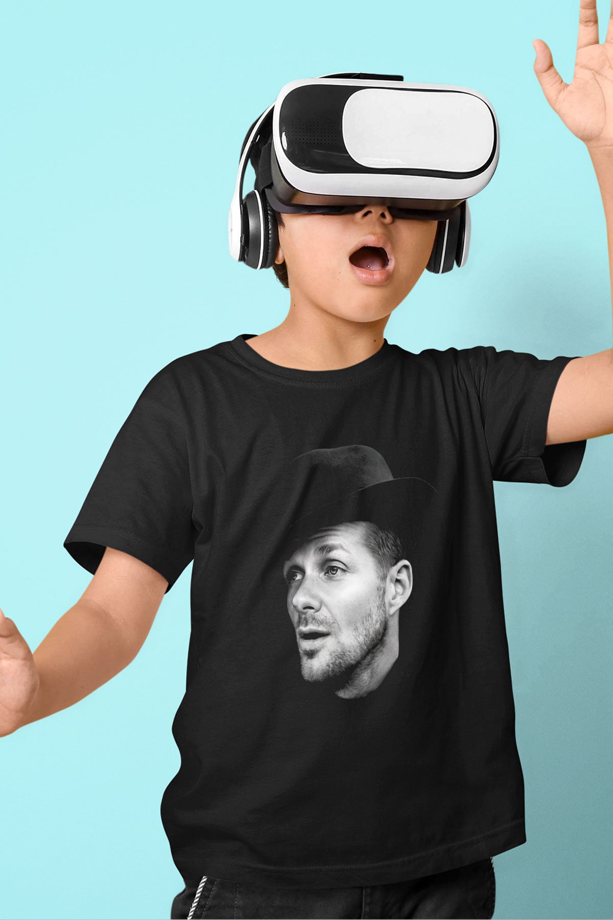 Adam Beyer Baskılı Siyah Unisex Çocuk Tişört
