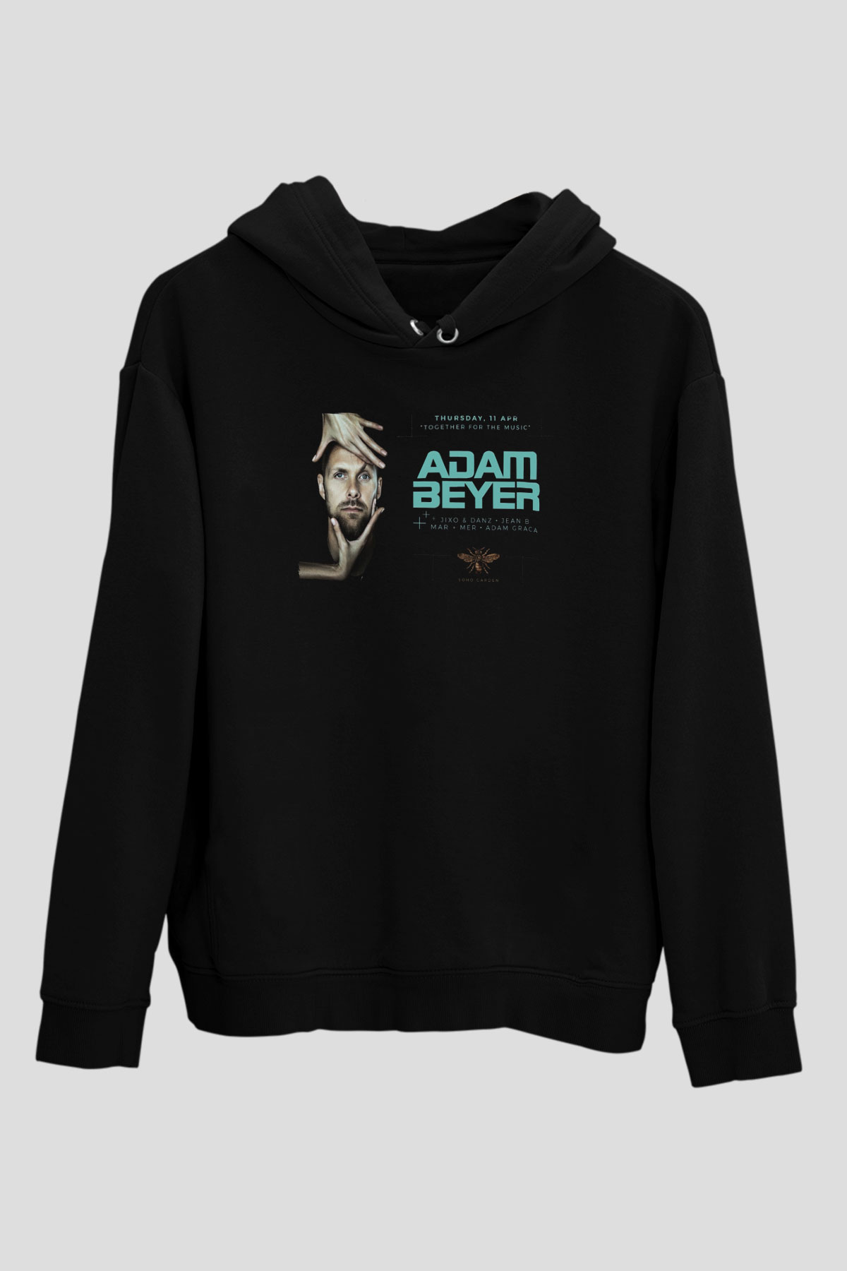 Adam Beyer Siyah Unisex Kapüşonlu Sweatshirt