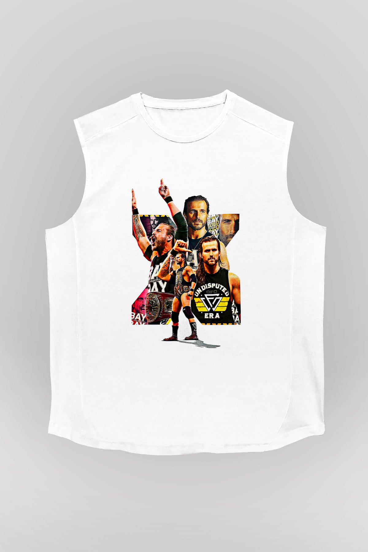 Adam Cole Baskılı Beyaz Unisex Kolsuz Tişört - Tshirt