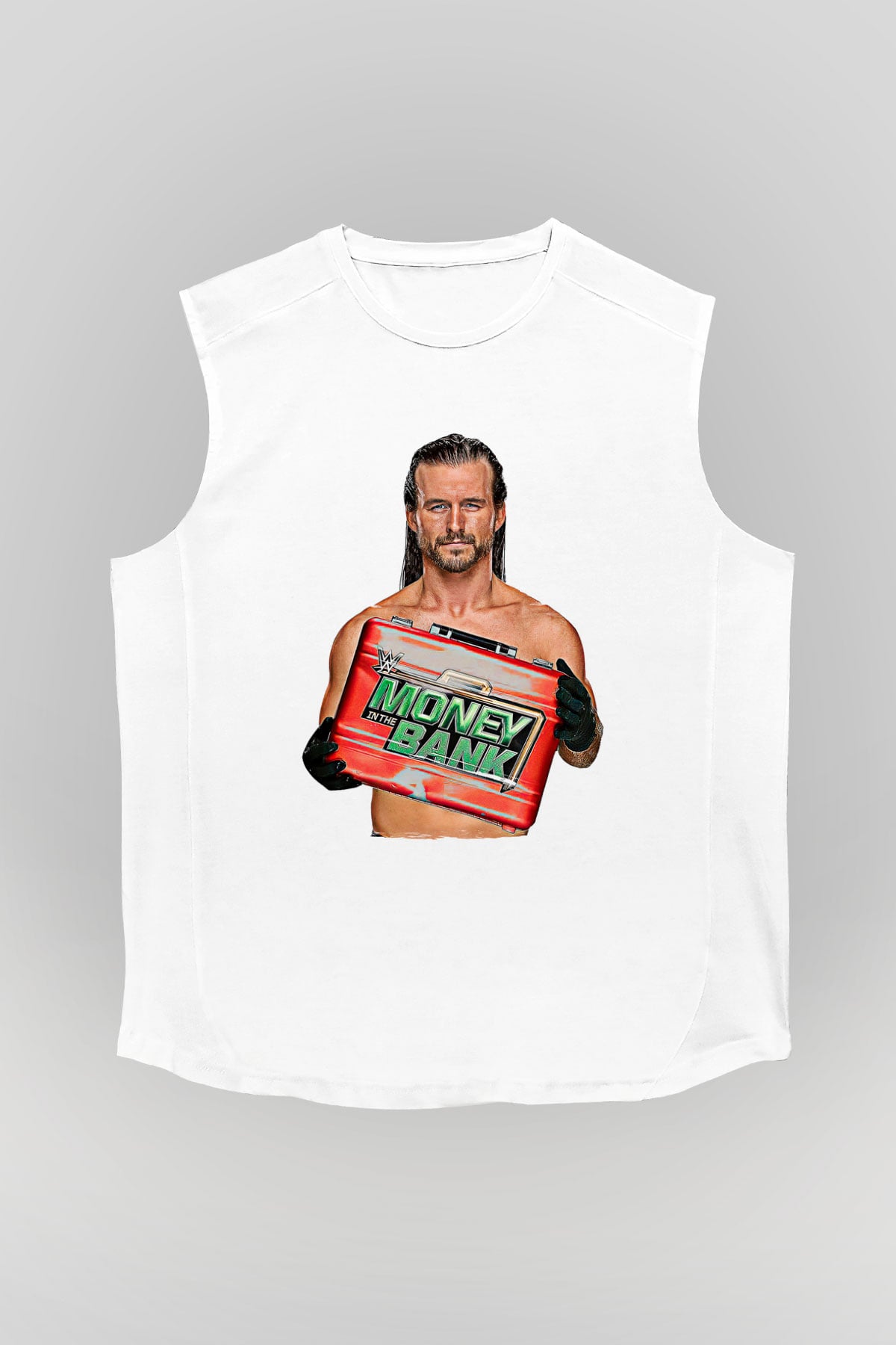 Adam Cole Baskılı Beyaz Unisex Kolsuz Tişört - Tshirt