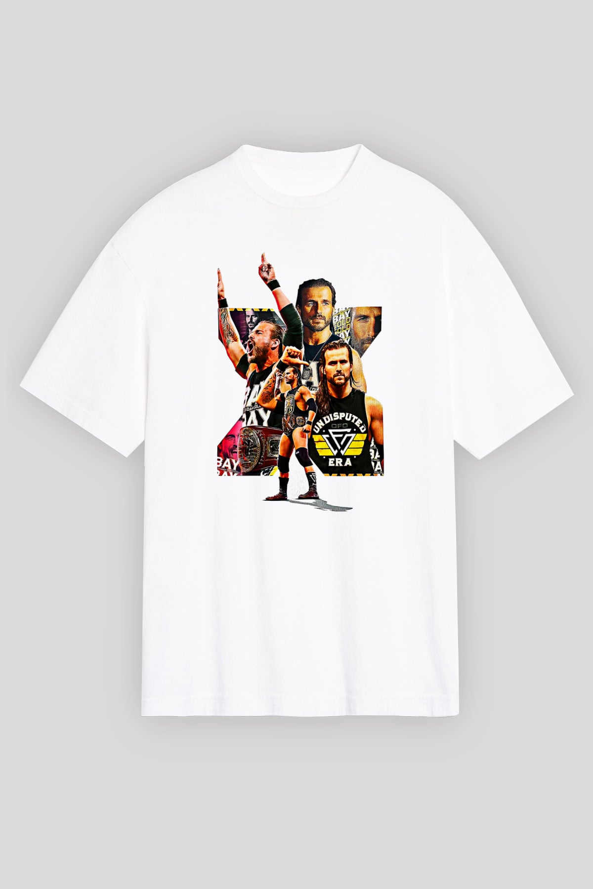 Adam Cole Baskılı Beyaz Unisex Oversize Tişört - Tshirt