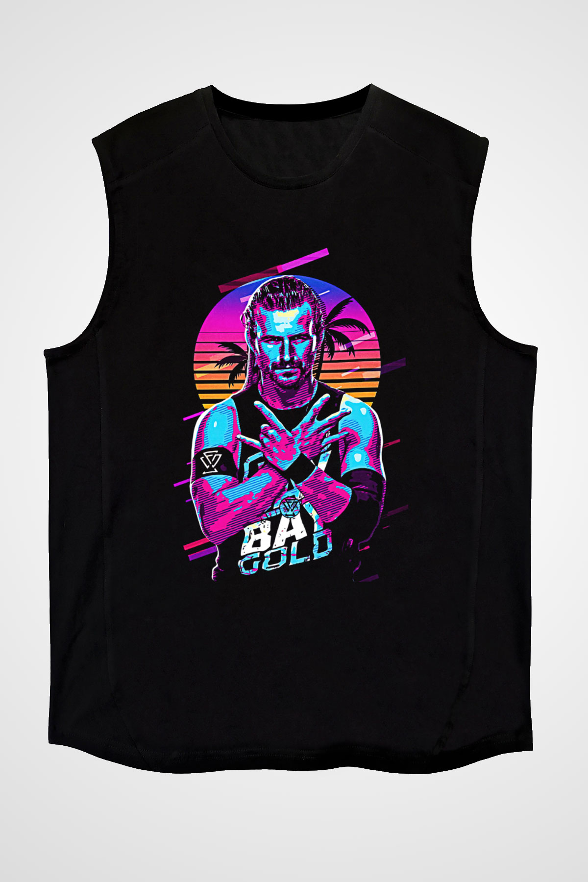 Adam Cole Baskılı Unisex Siyah Kolsuz Tişört - Tshirt