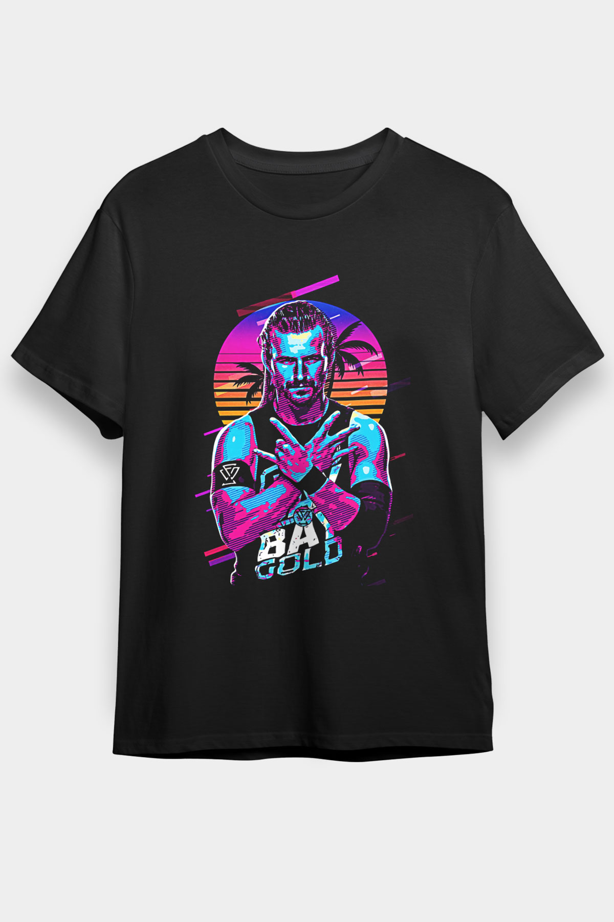 Adam Cole Baskılı Unisex Siyah Tişört - Tshirt