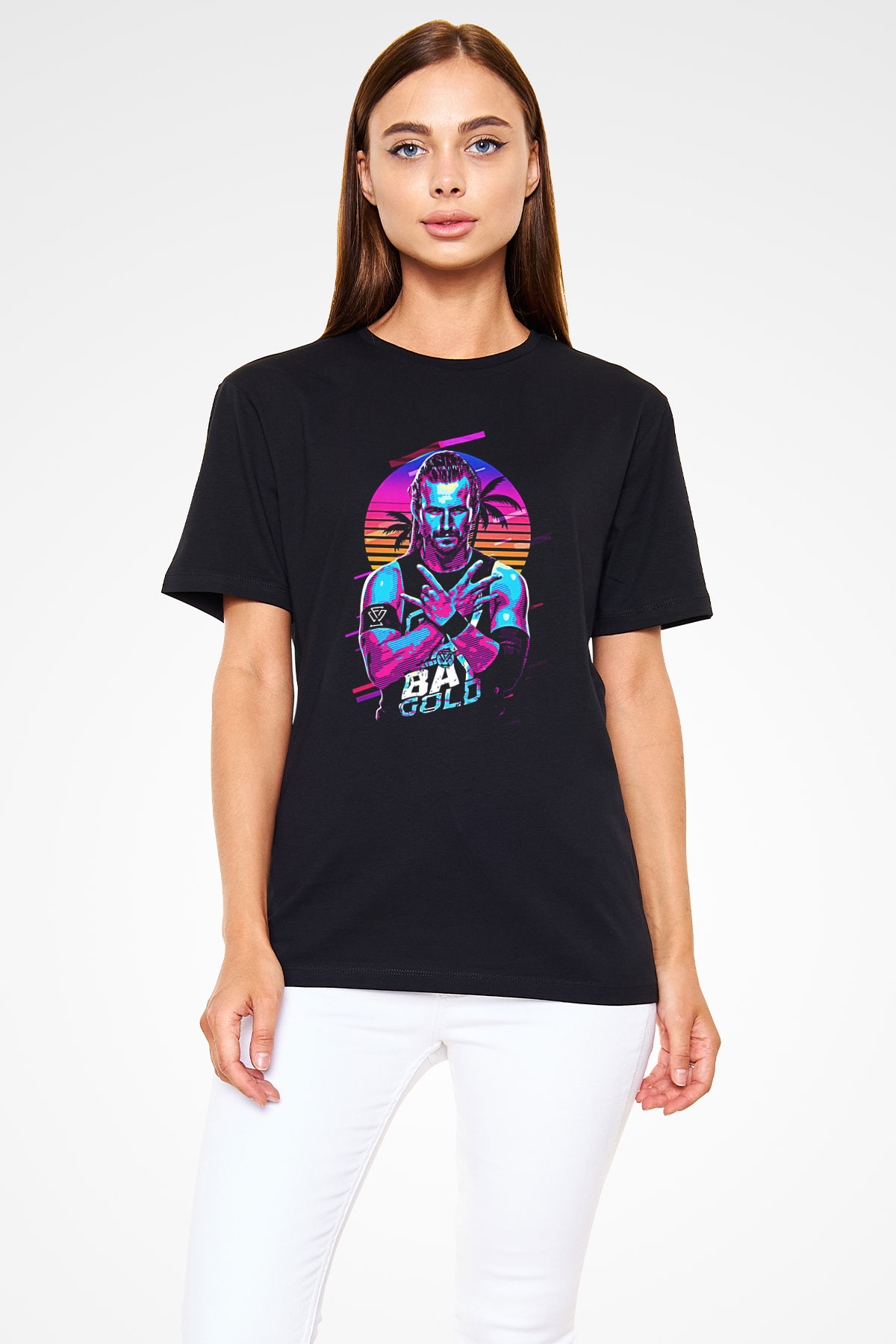 Adam Cole Baskılı Unisex Siyah Tişört - Tshirt