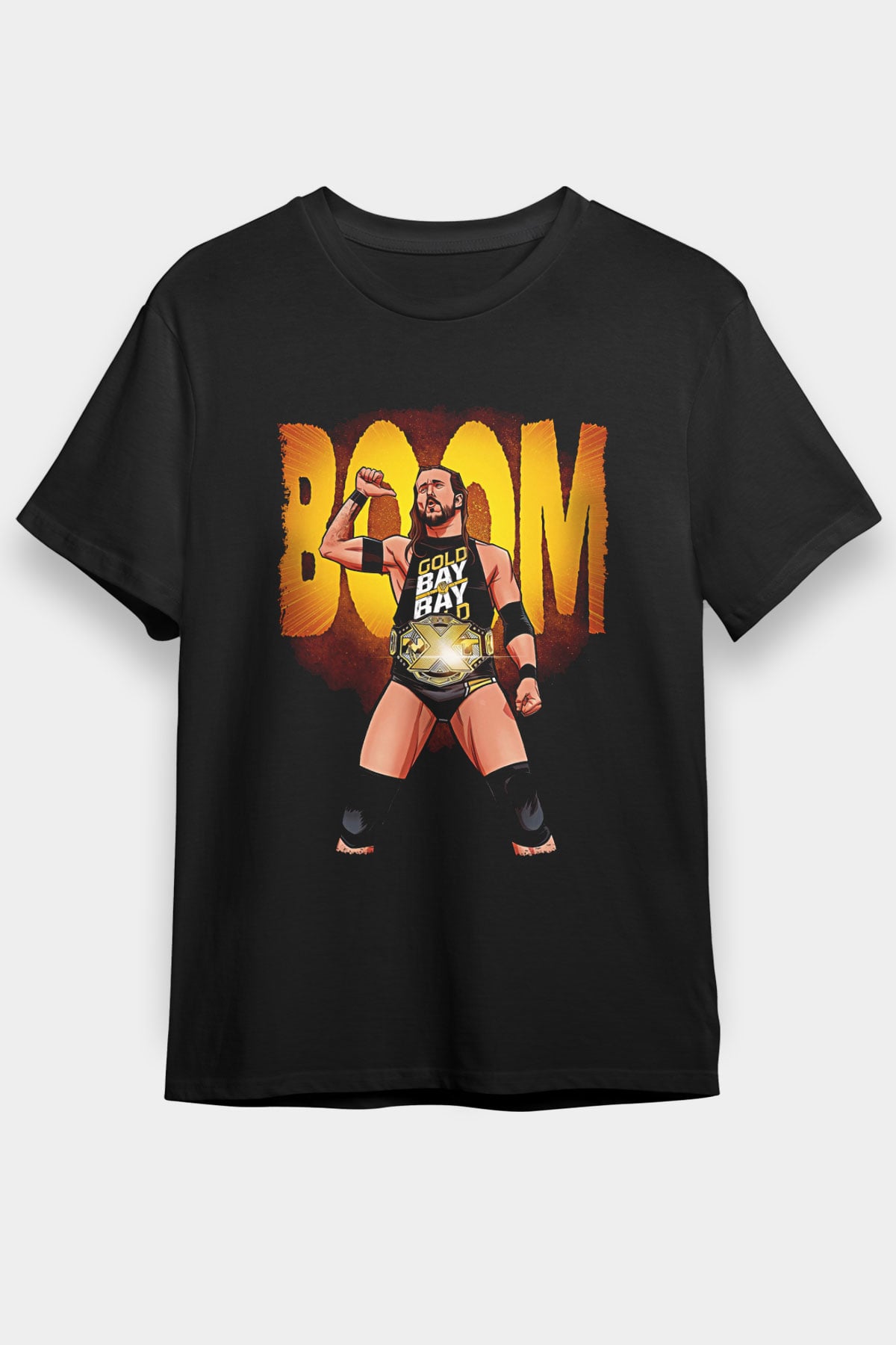 Adam Cole Baskılı Unisex Siyah Tişört - Tshirt