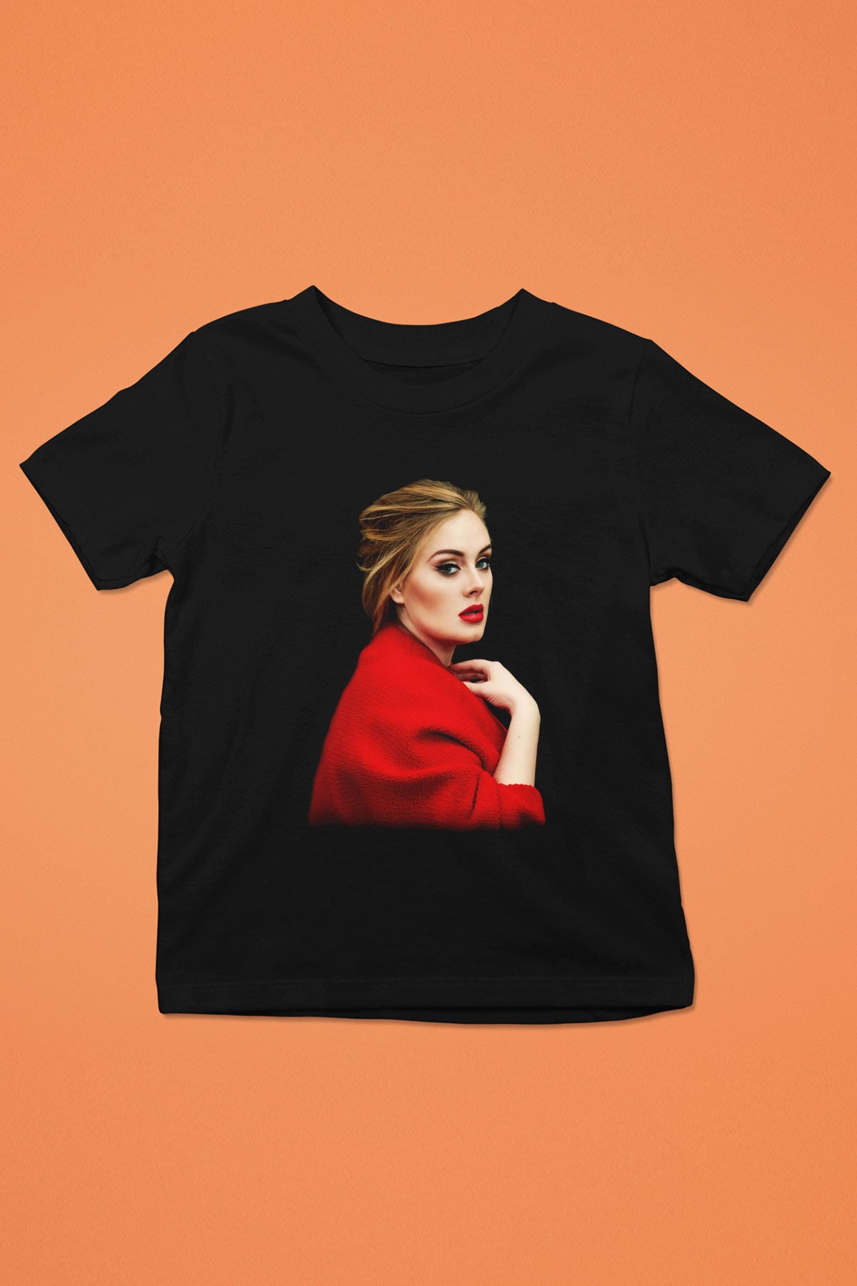 Adele Baskılı Siyah Unisex Çocuk Tişört