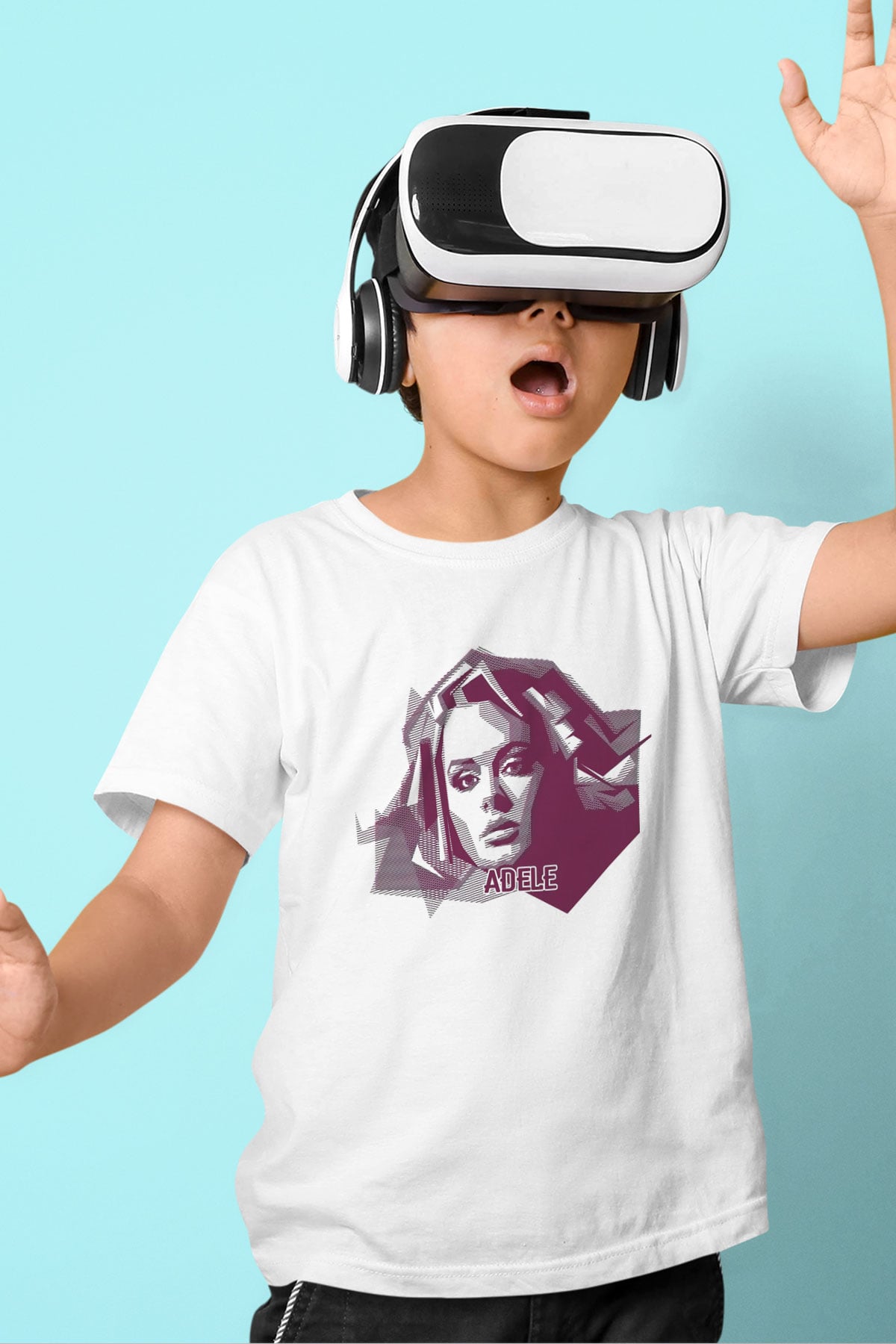 Adele Beyaz Unisex Çocuk Tişört