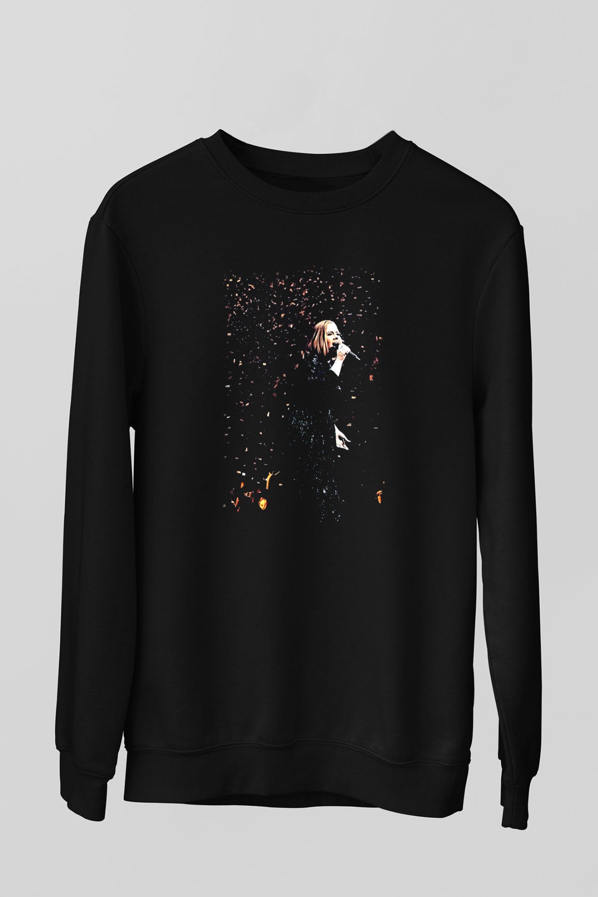 Adele Siyah Unisex Sweatshirt