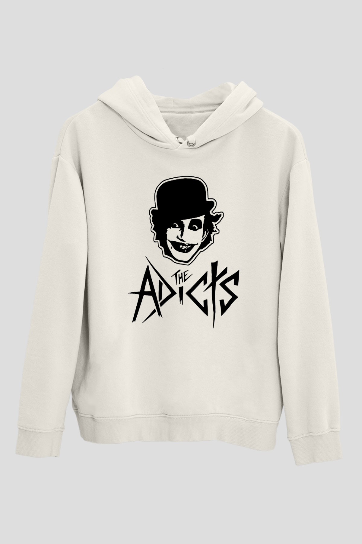 Adicts Baskılı Unisex Beyaz Hoodie