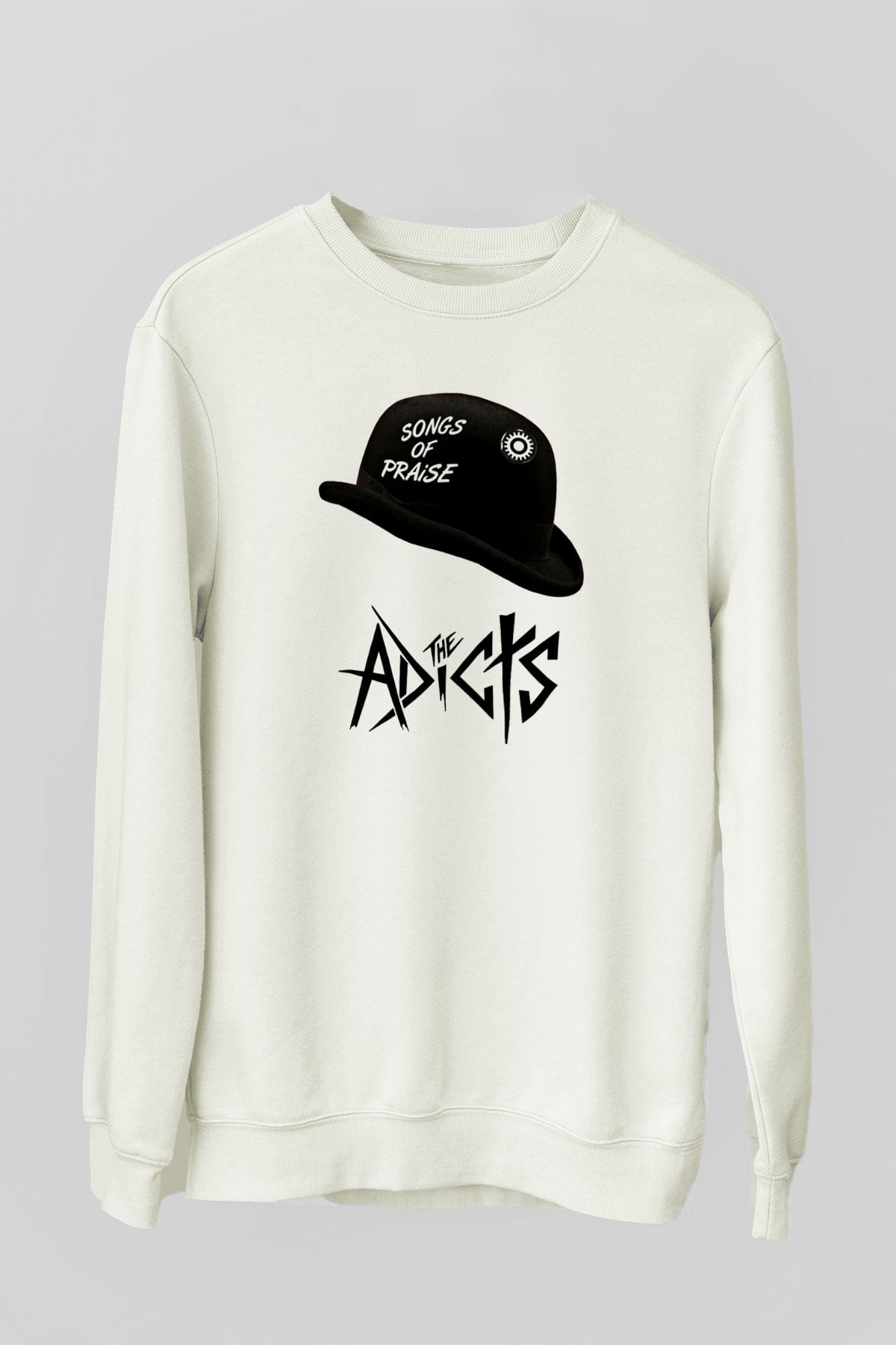 Adicts Baskılı Unisex Beyaz Sweatshirt