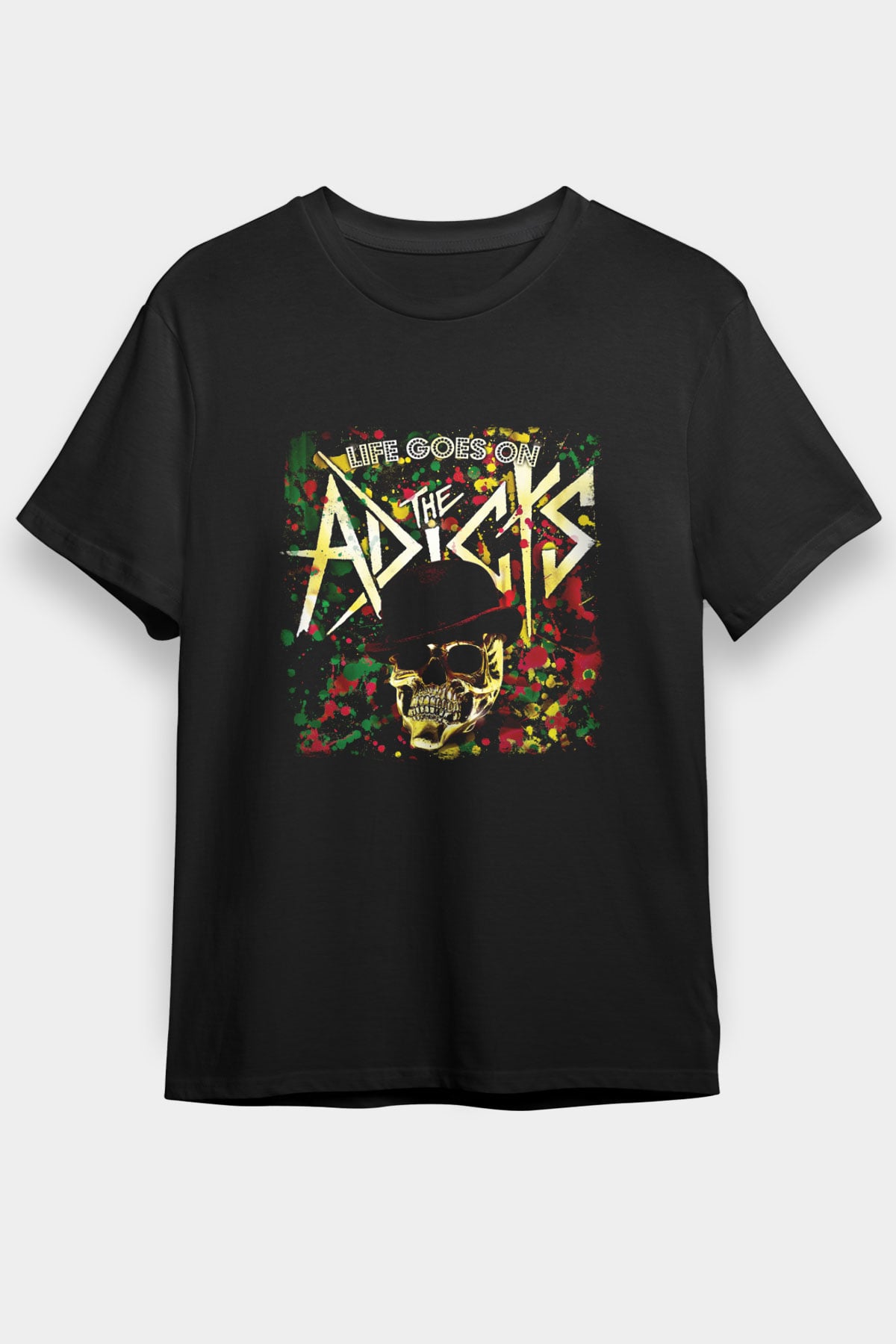Adicts Baskılı Unisex Siyah Tişört