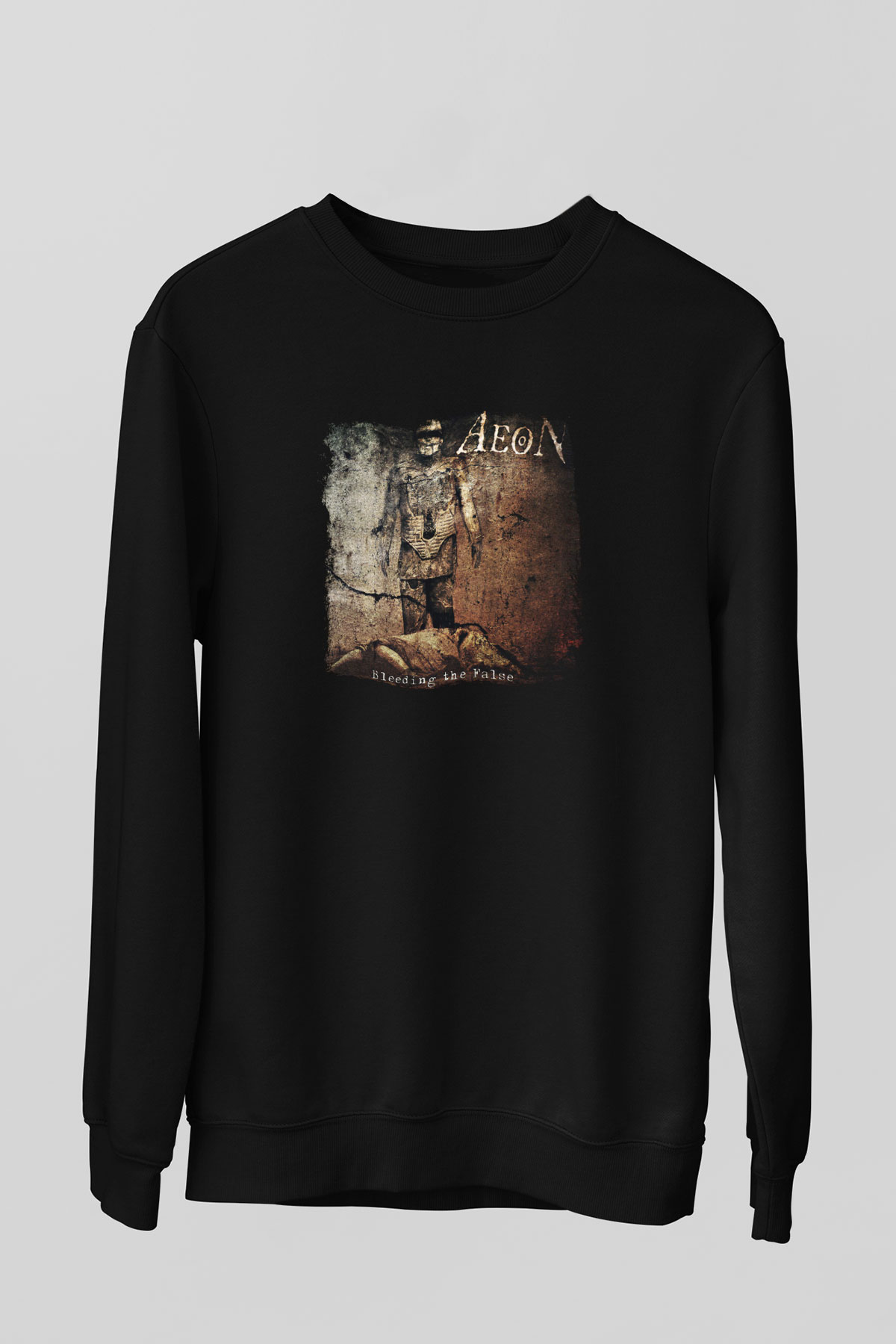 Aeon Baskılı Unisex Siyah Sweatshirt