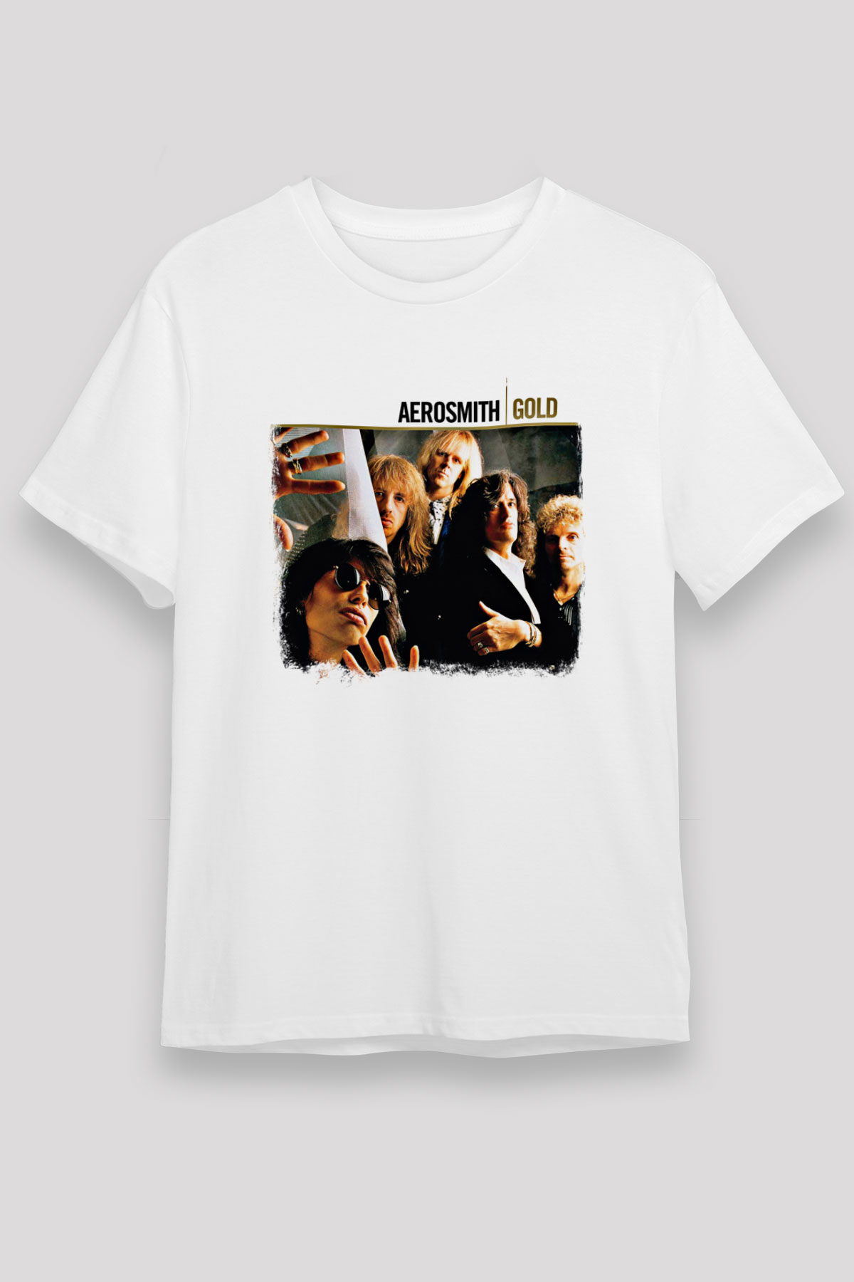 Aerosmith Baskılı Unisex Beyaz Tişört