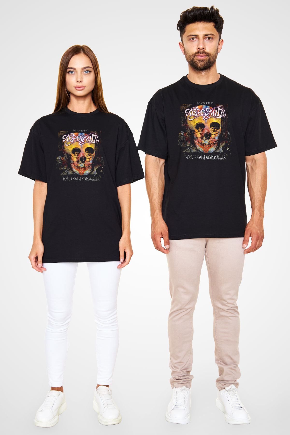 Aerosmith Siyah Unisex Oversize Tişört T-Shirt