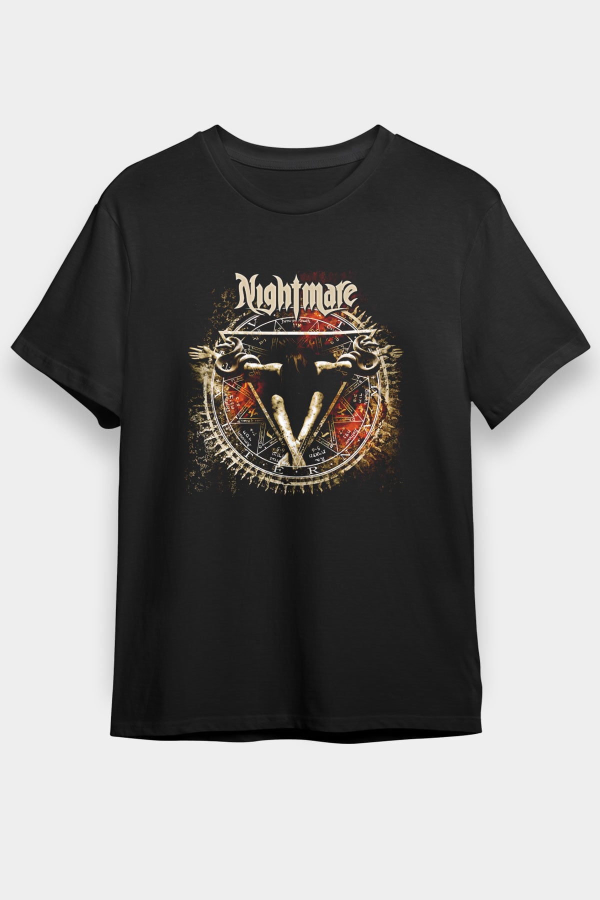 Aeternam Baskılı Unisex Siyah Tişört - Tshirt