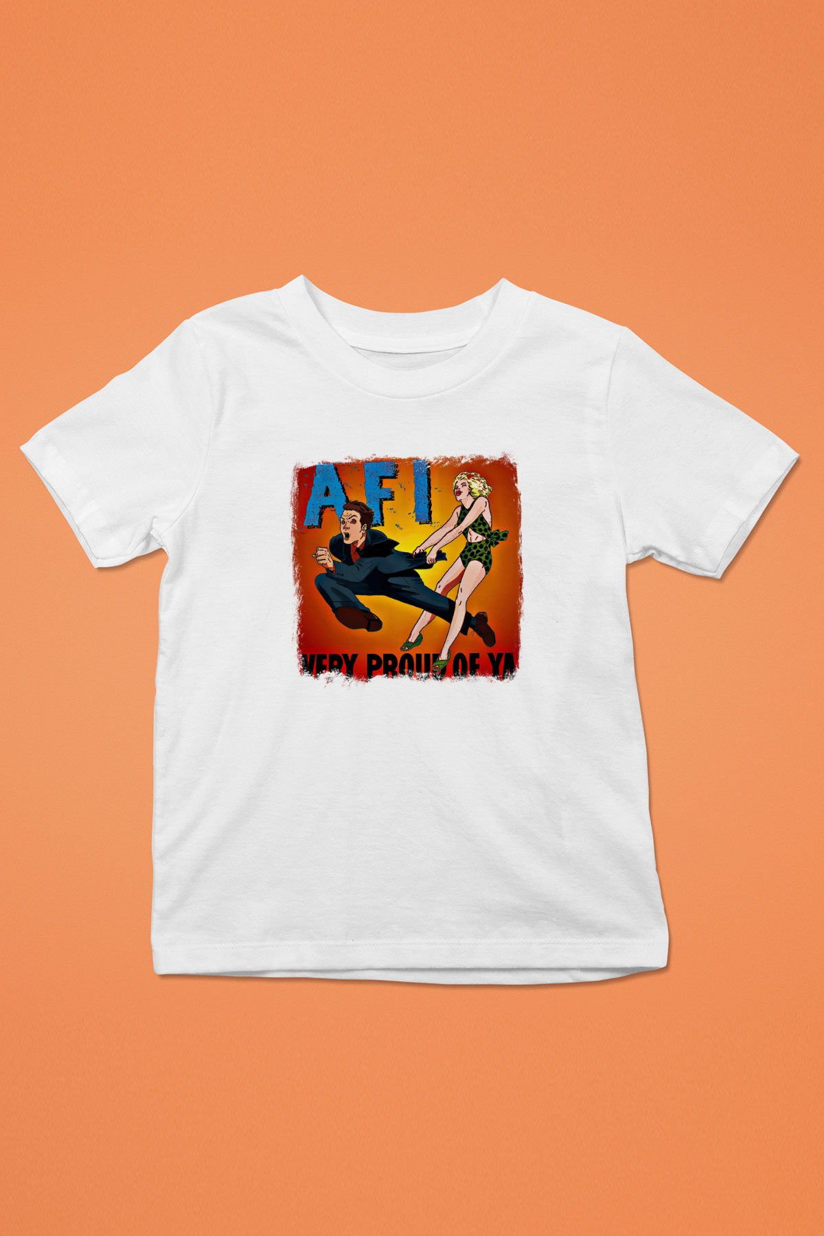 Afi Baskılı Unisex Beyaz Çocuk Tişört