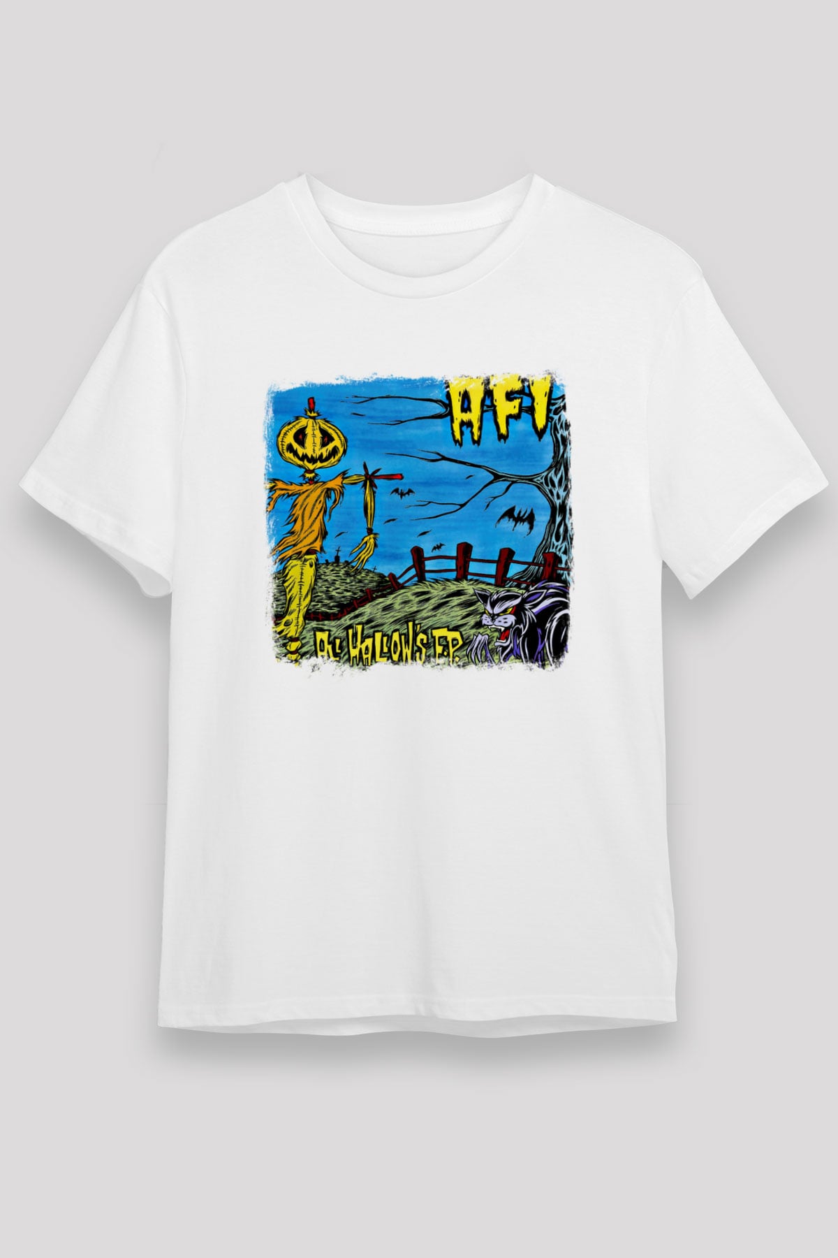 Afi Baskılı Unisex Beyaz Tişört
