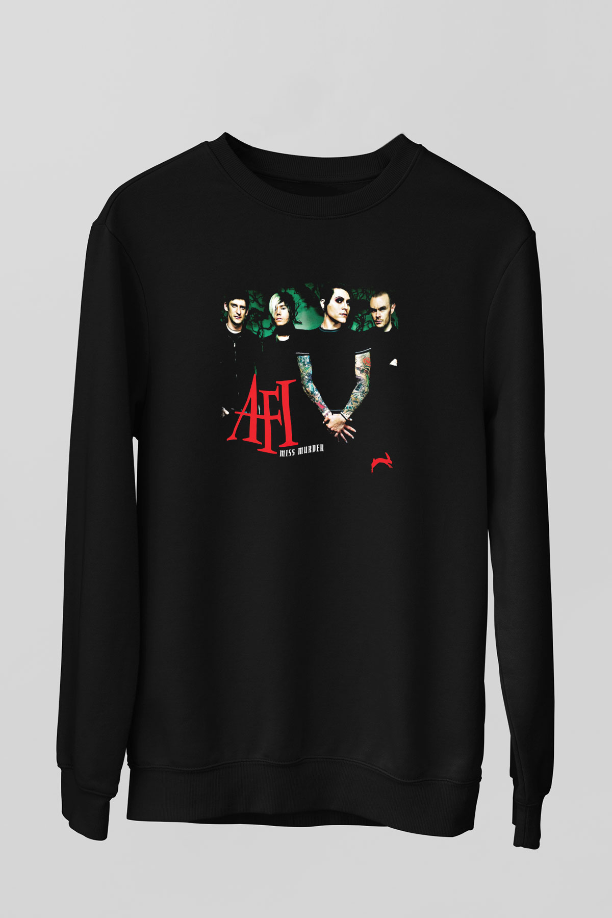 Afi Baskılı Unisex Siyah Sweatshirt