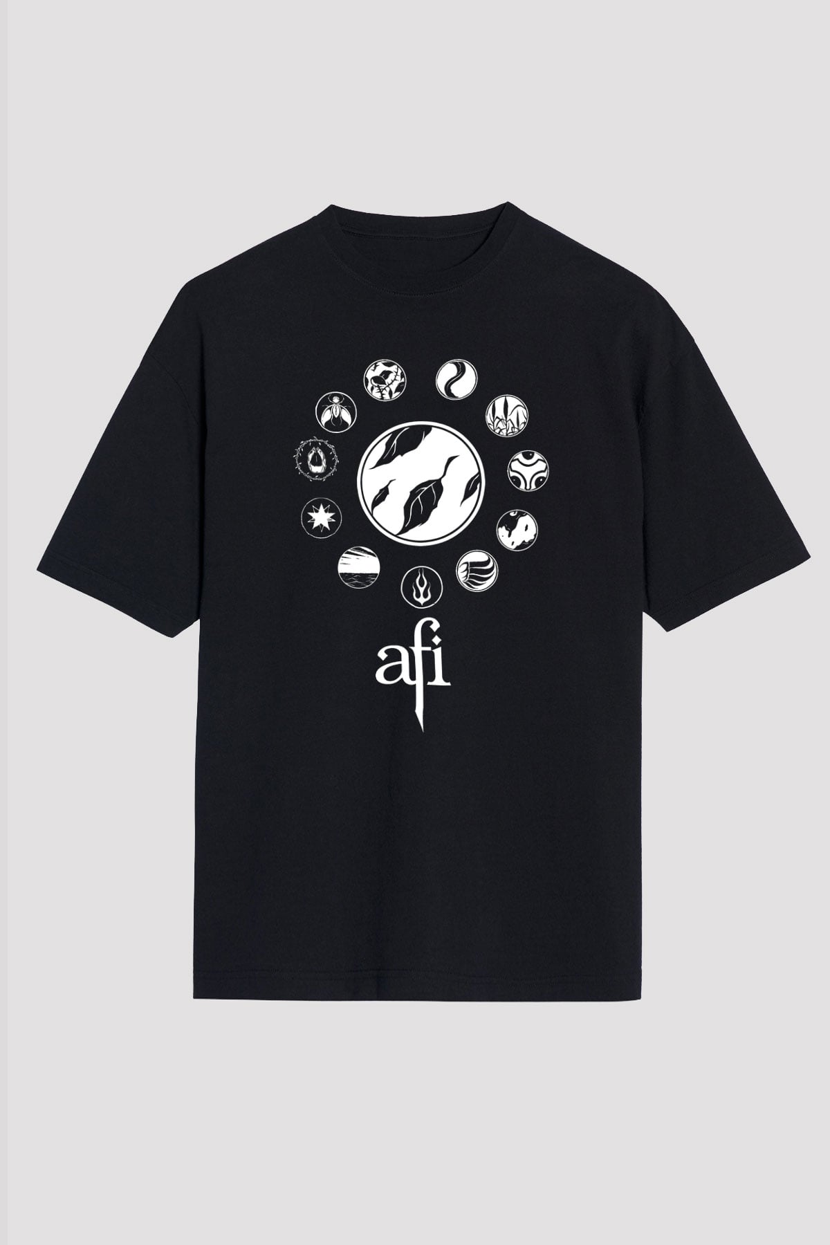 Afi Siyah Unisex Oversize Tişört T-Shirt