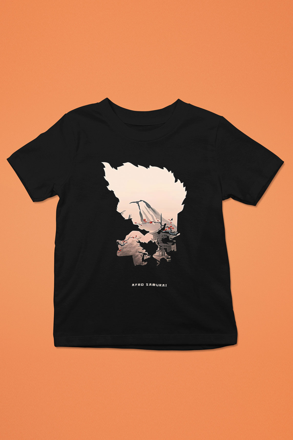 Afro Samurai Baskılı Unisex Siyah Çocuk Tişört - Tshirt