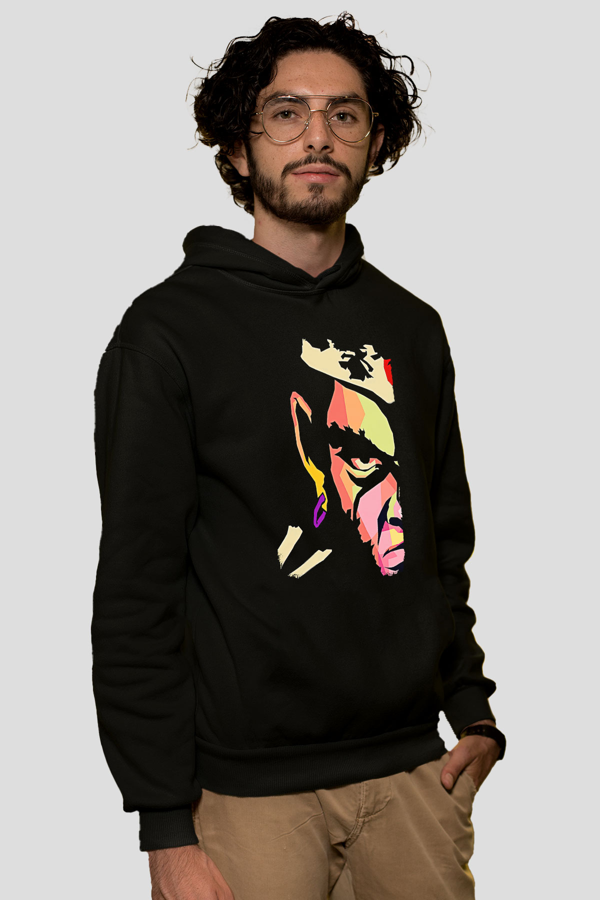 Afro Samurai Baskılı Unisex Siyah Hoodie