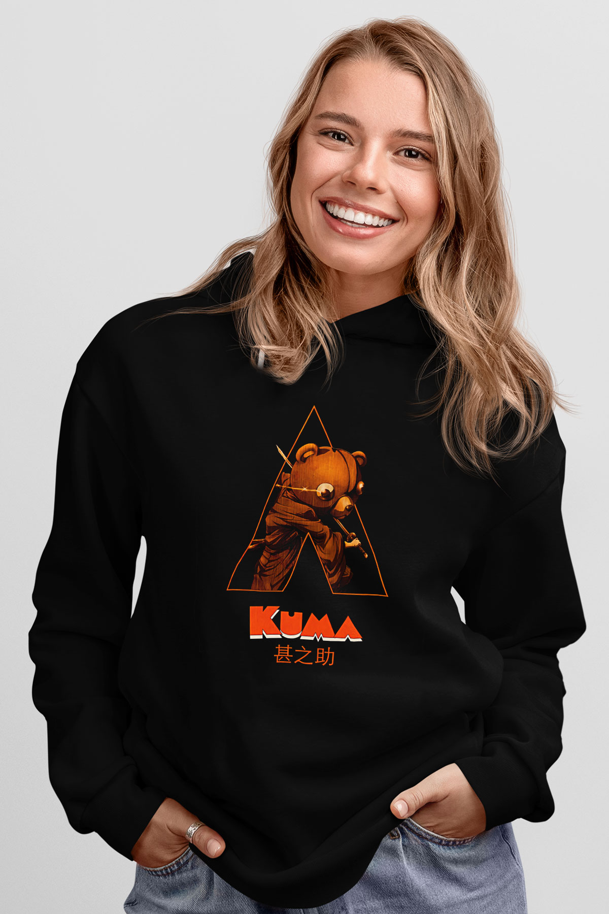 Afro Samurai Baskılı Unisex Siyah Hoodie
